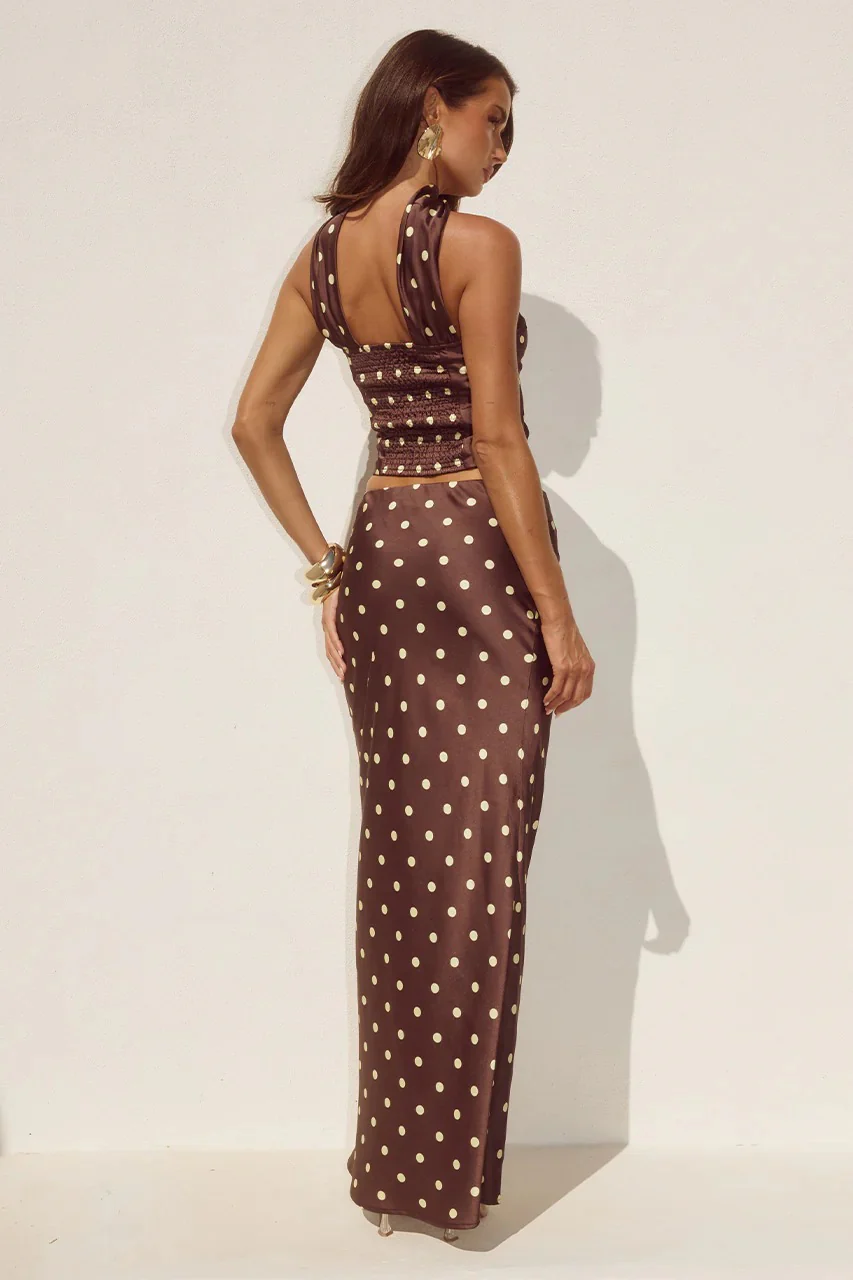 Blaine Top - Choc/Lemon Polka - Image 2