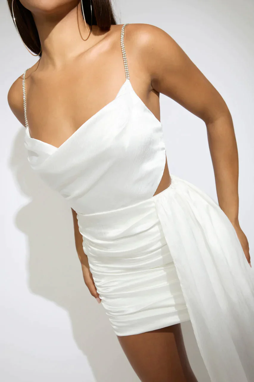 Blanc Mini Dress - White - Image 3