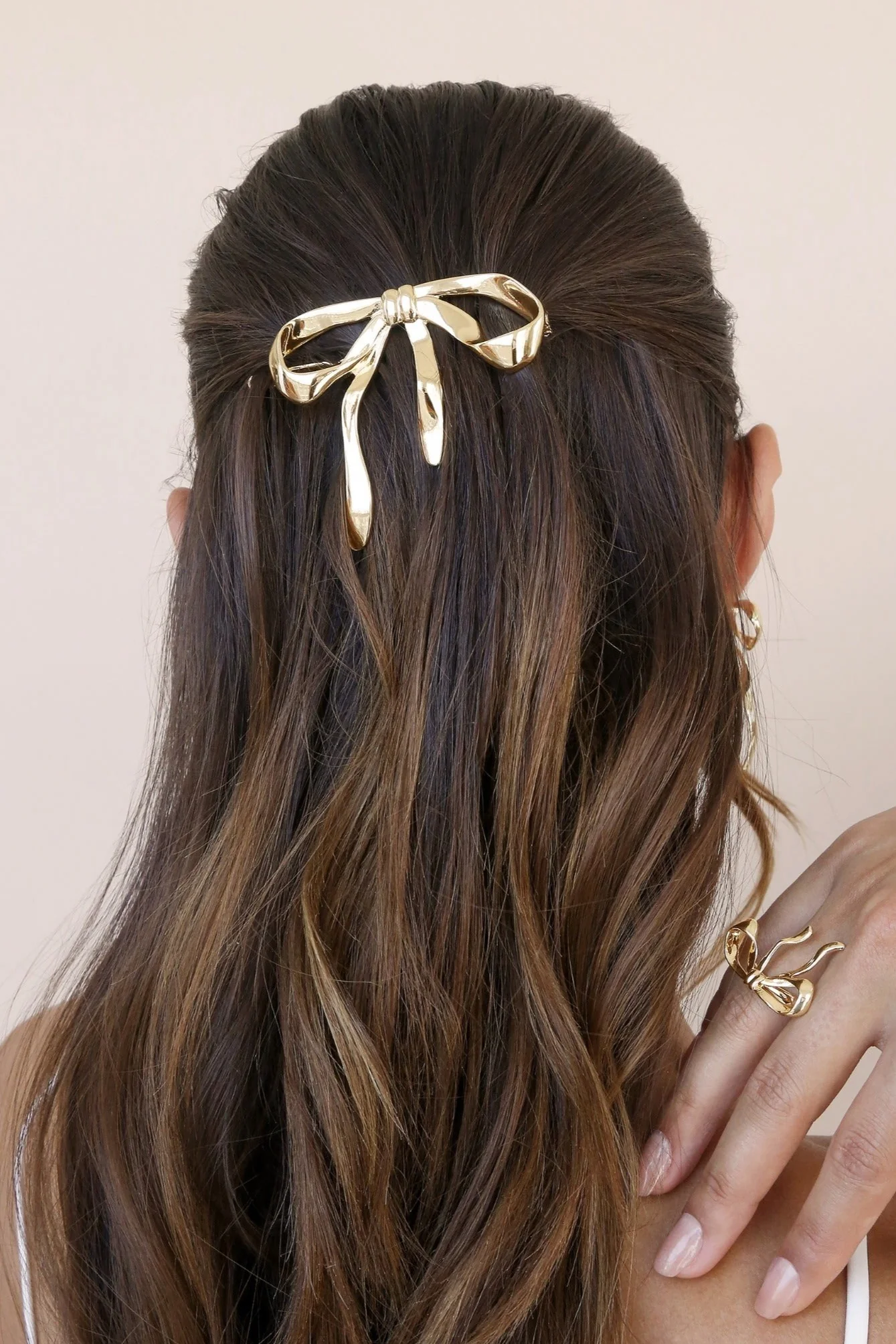 Bow Hair Clip - Gold - Image 2