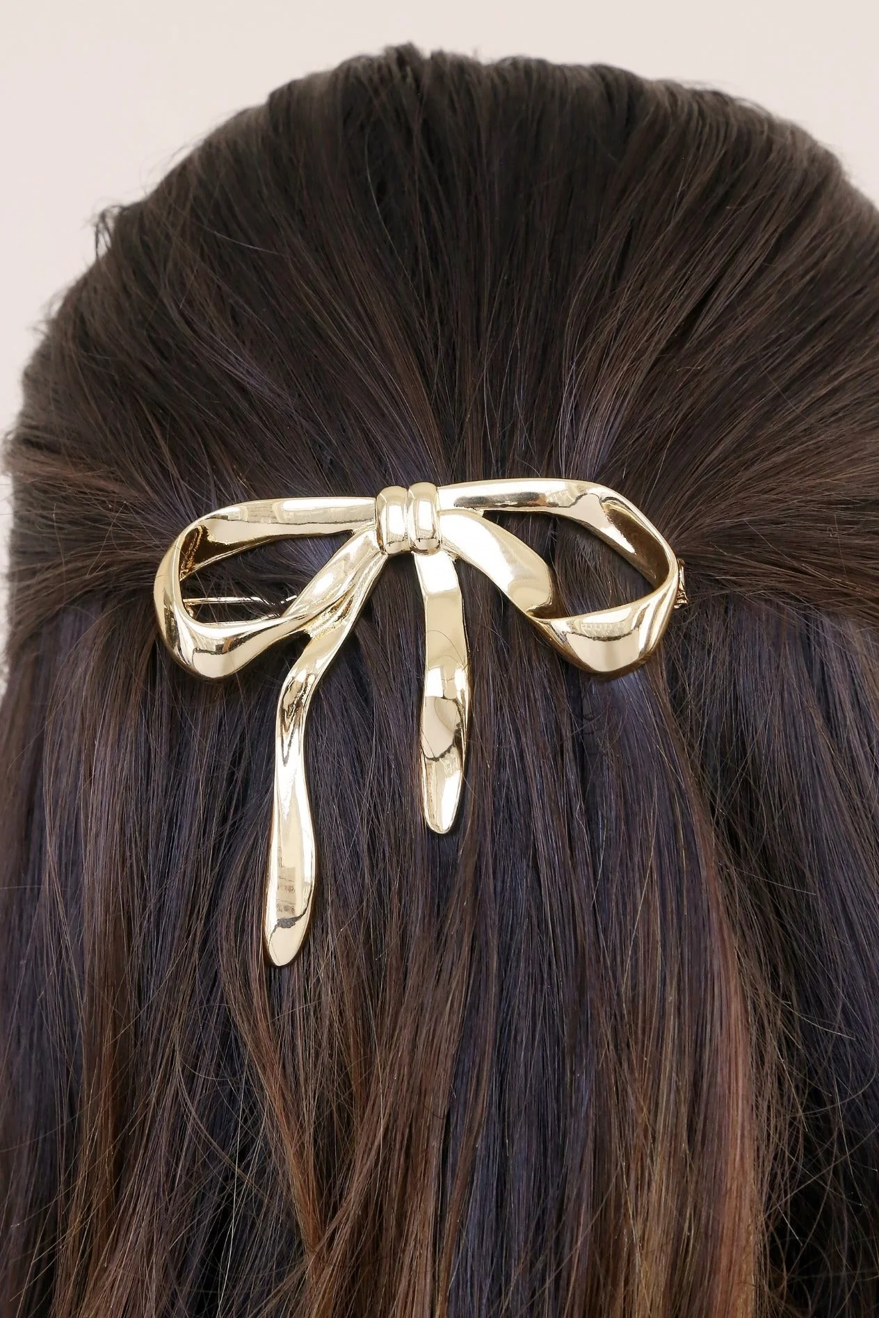 Bow Hair Clip - Gold - Image 3
