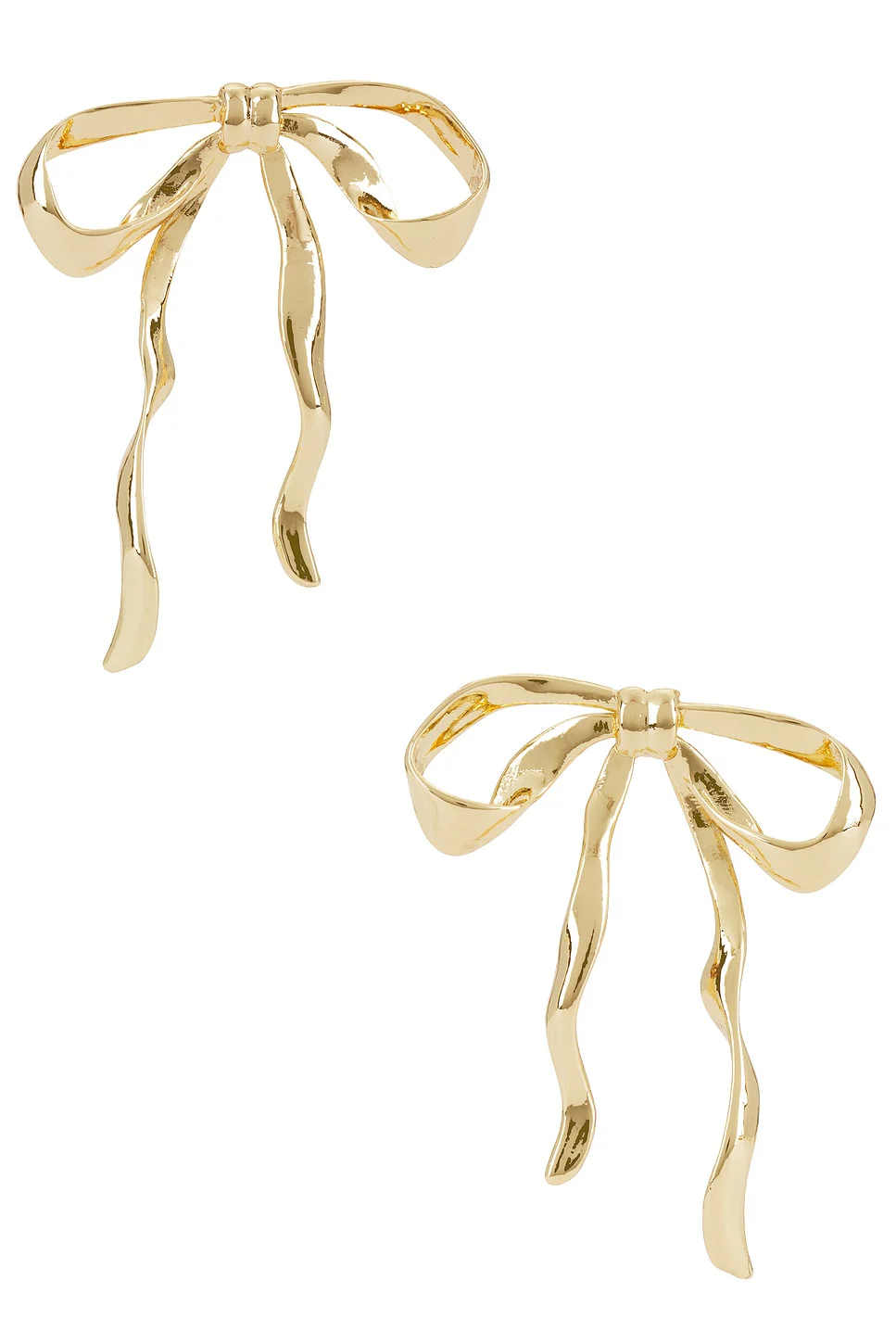 Organic Bow Earrings - 18k Gold Plated - Image 3