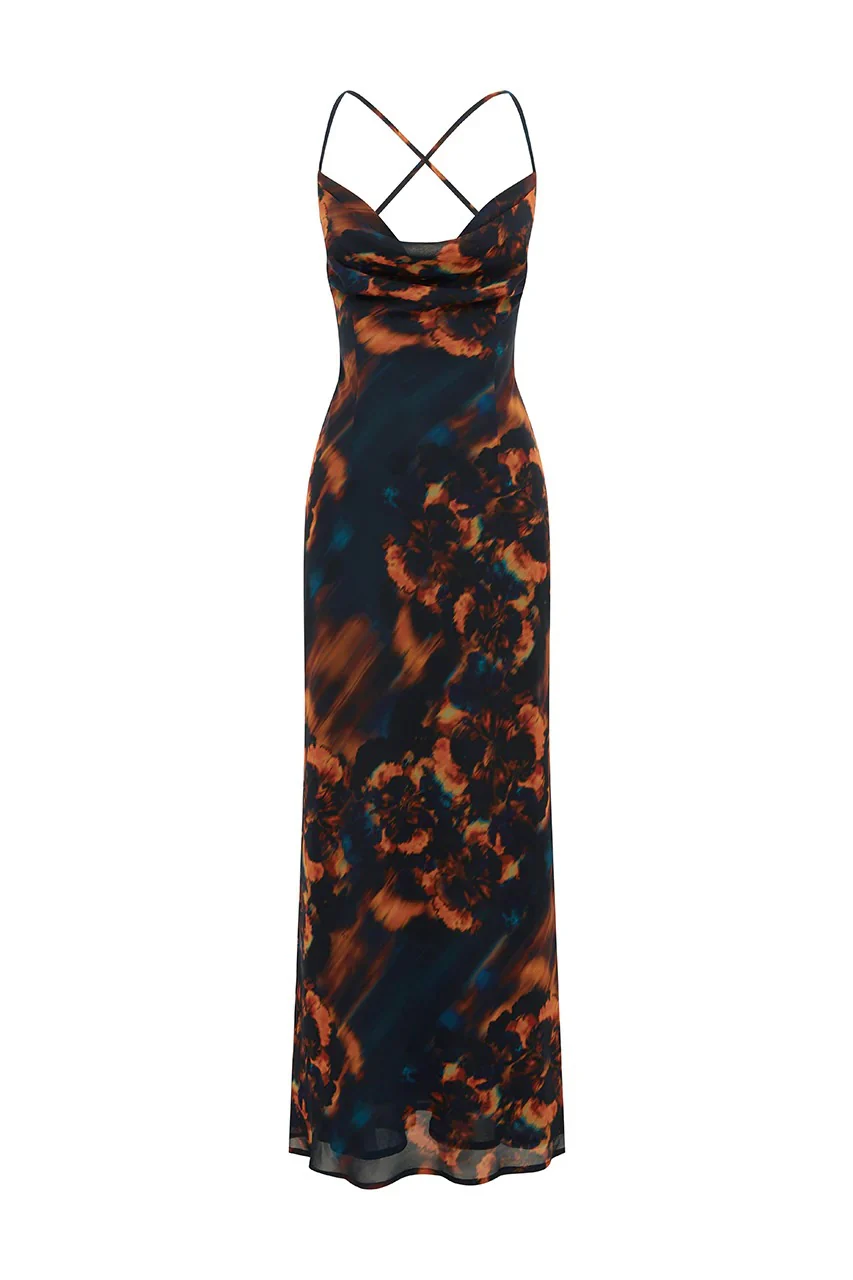Bridgette Cowl Maxi Dress - Valina Orange - Image 7