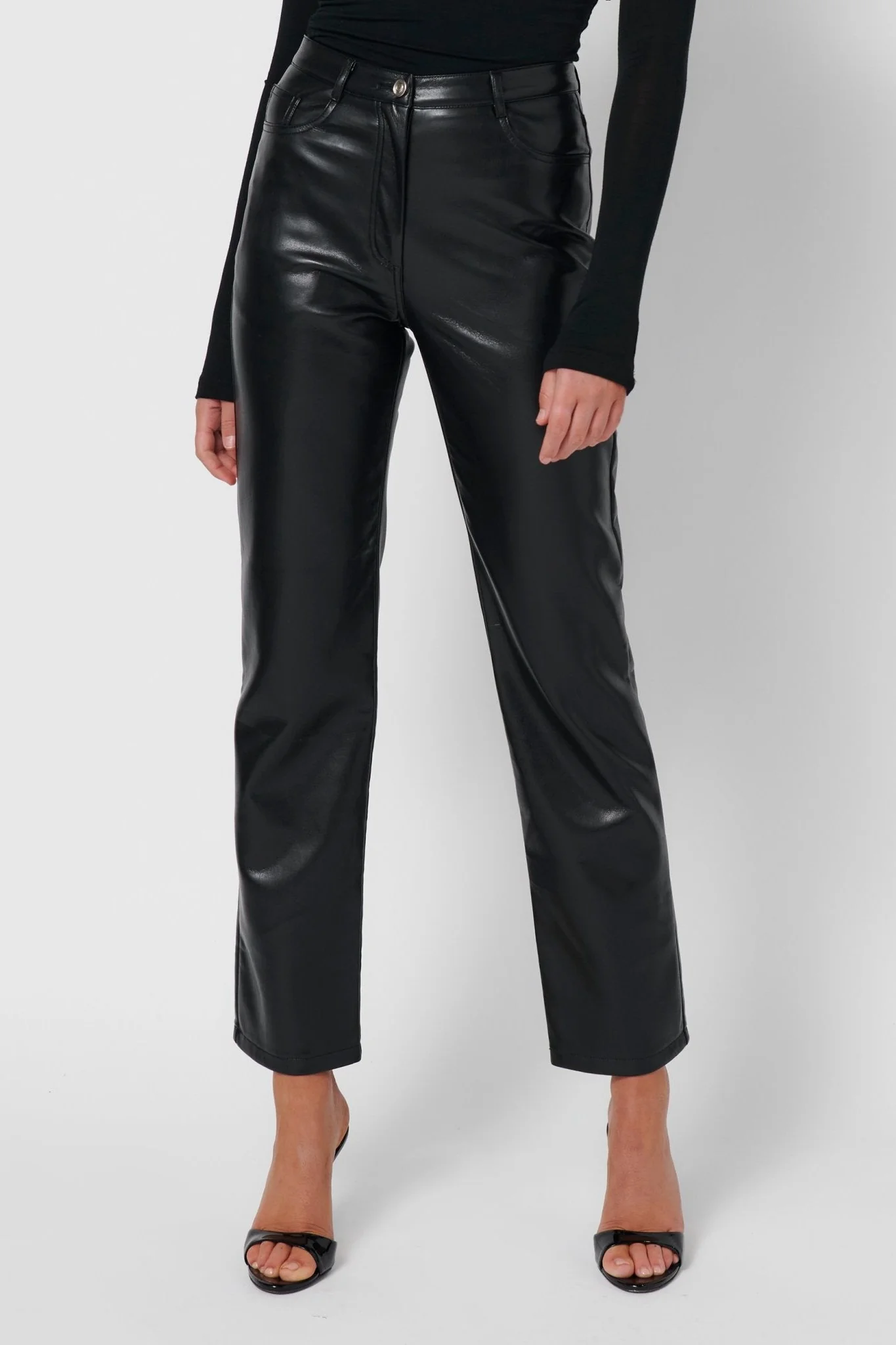 Brooke Leather Pants - Black - Image 3