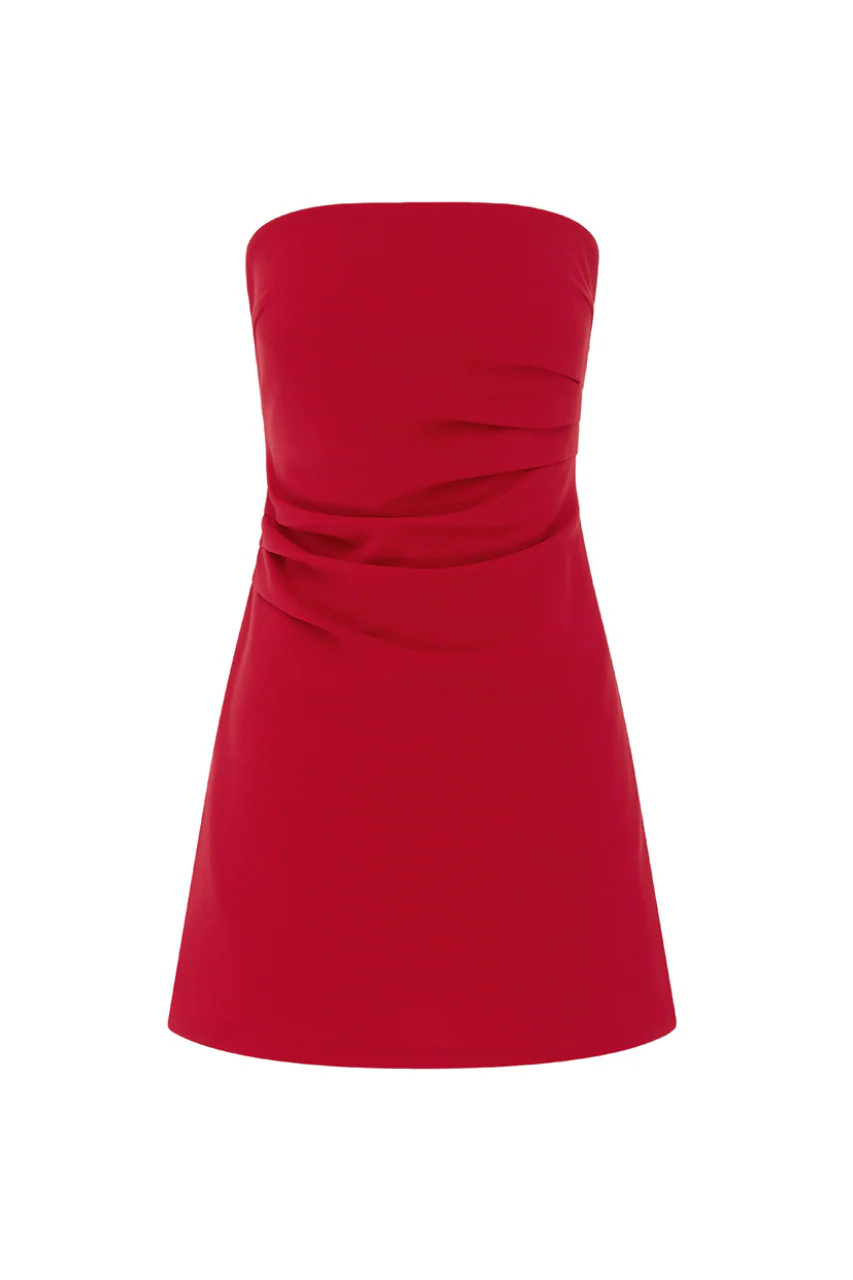 Cairo Mini Dress - Cherry Red - Image 3