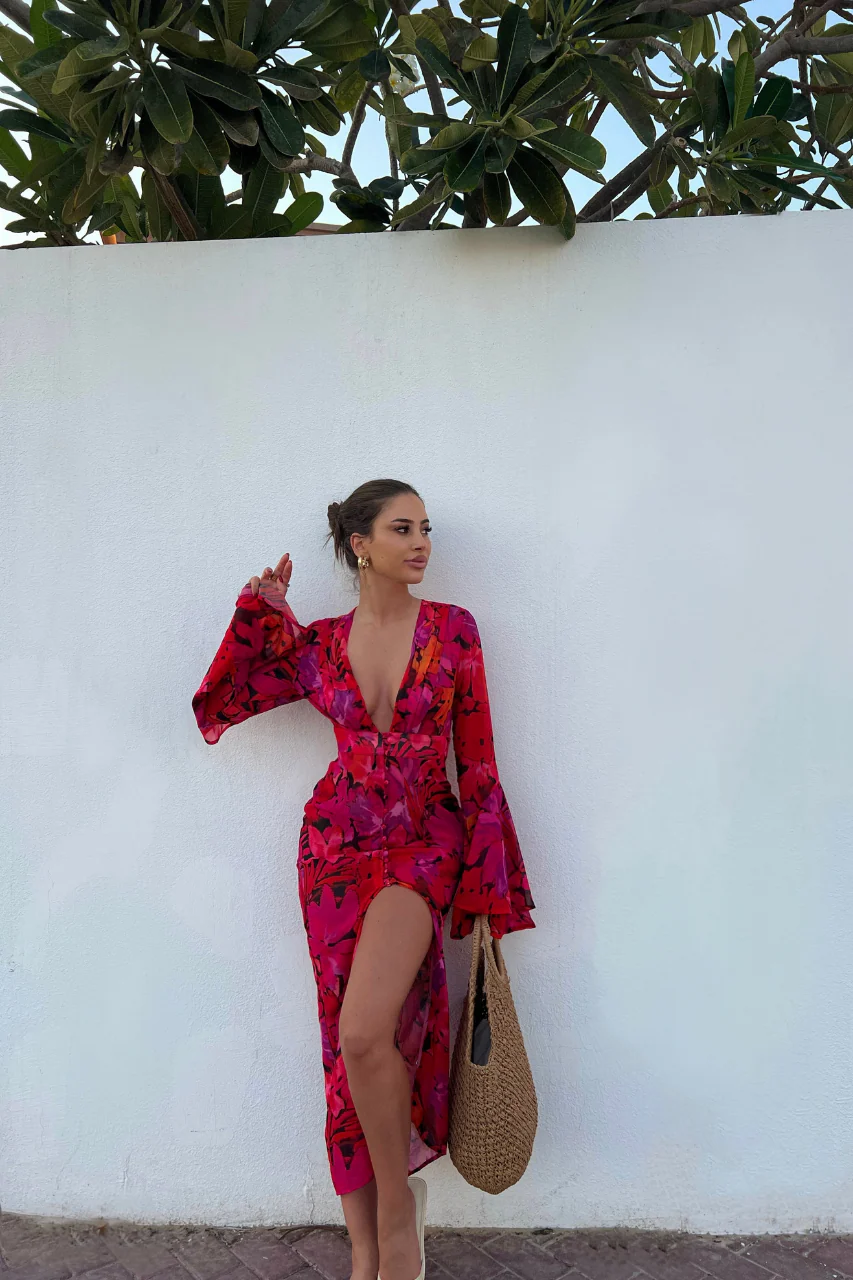 Calisa Flare Midi Dress - Pink - Image 5
