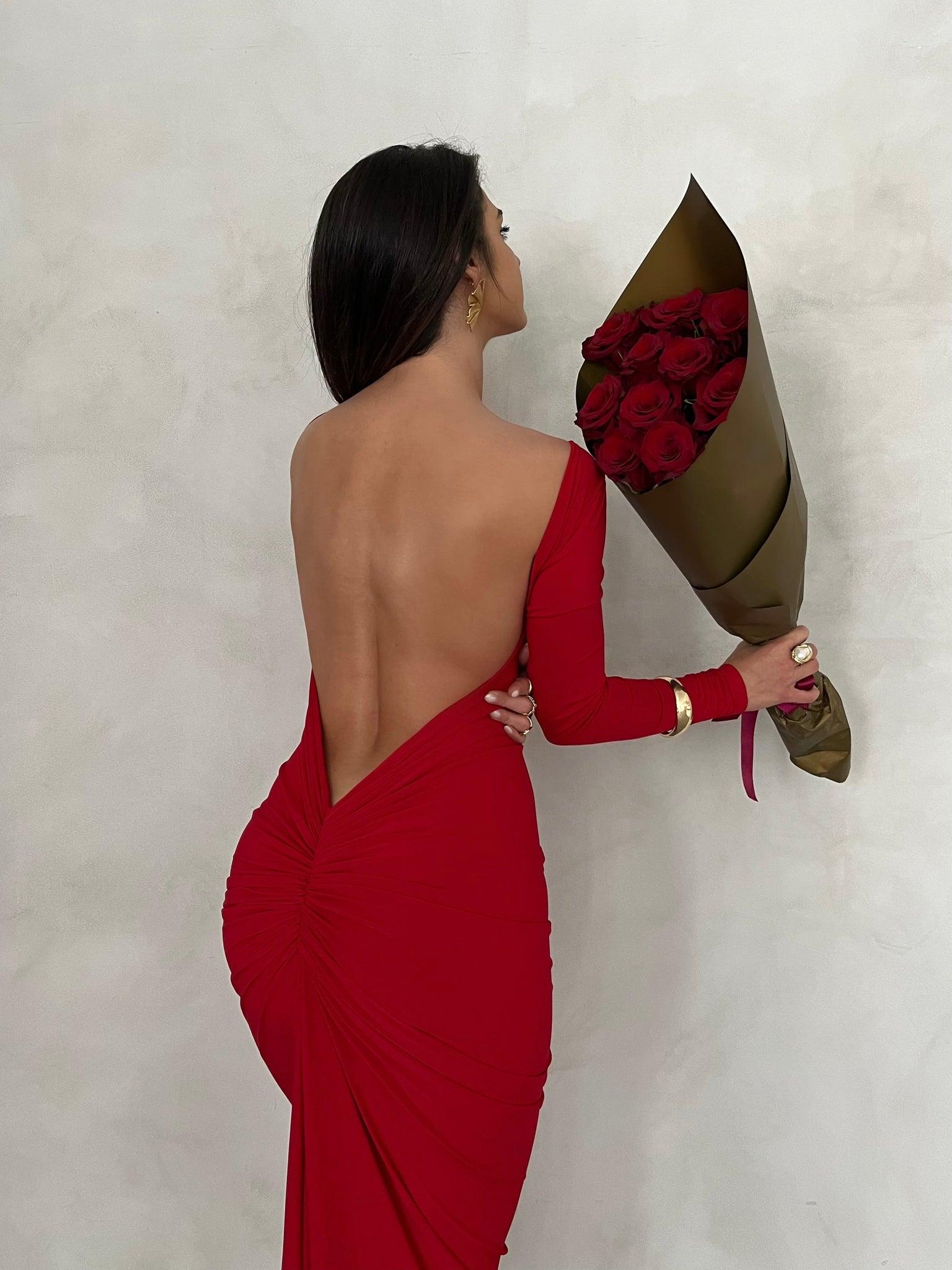 Camila Dress - Red - Image 5