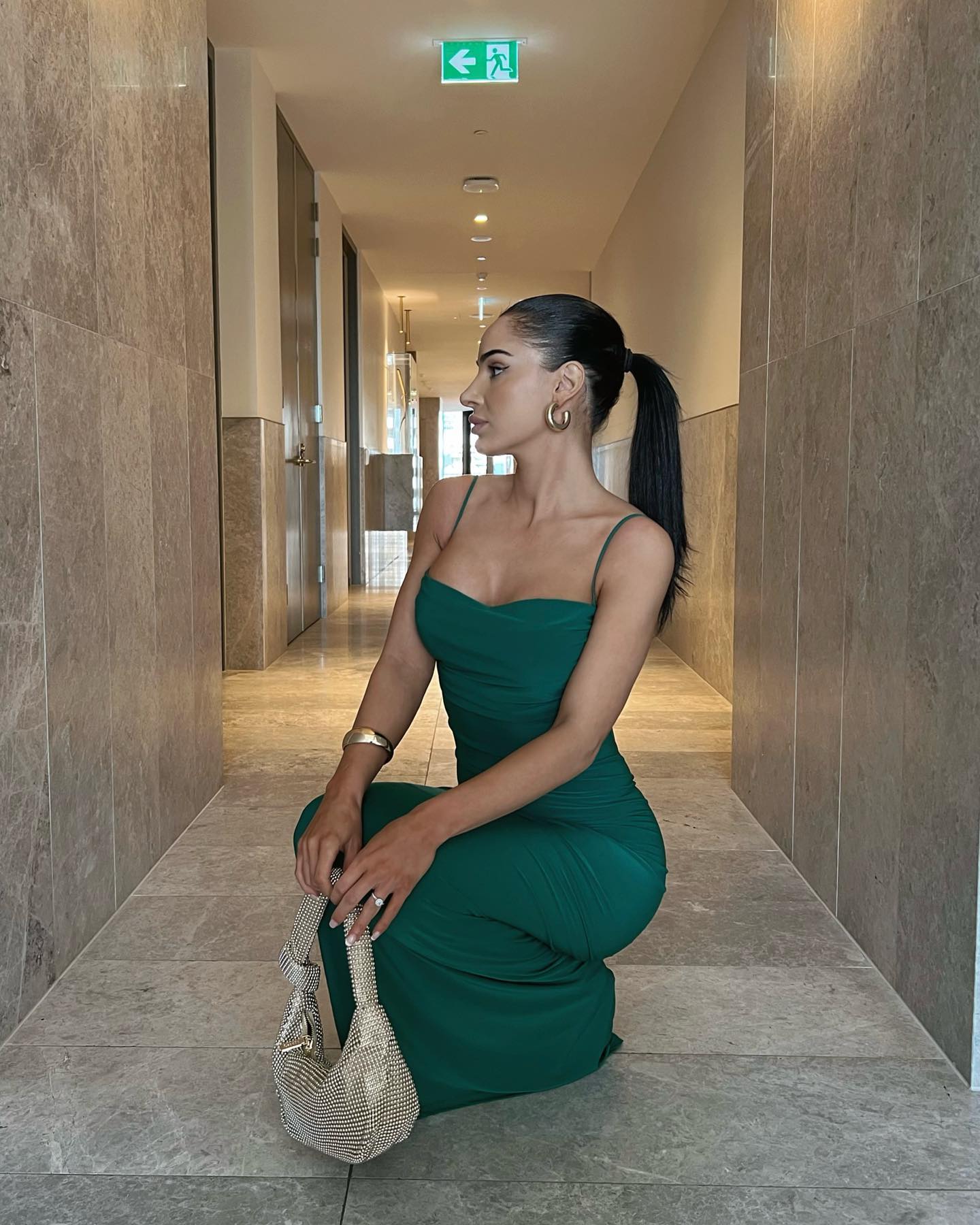 Celina Dress - Emerald - Image 4