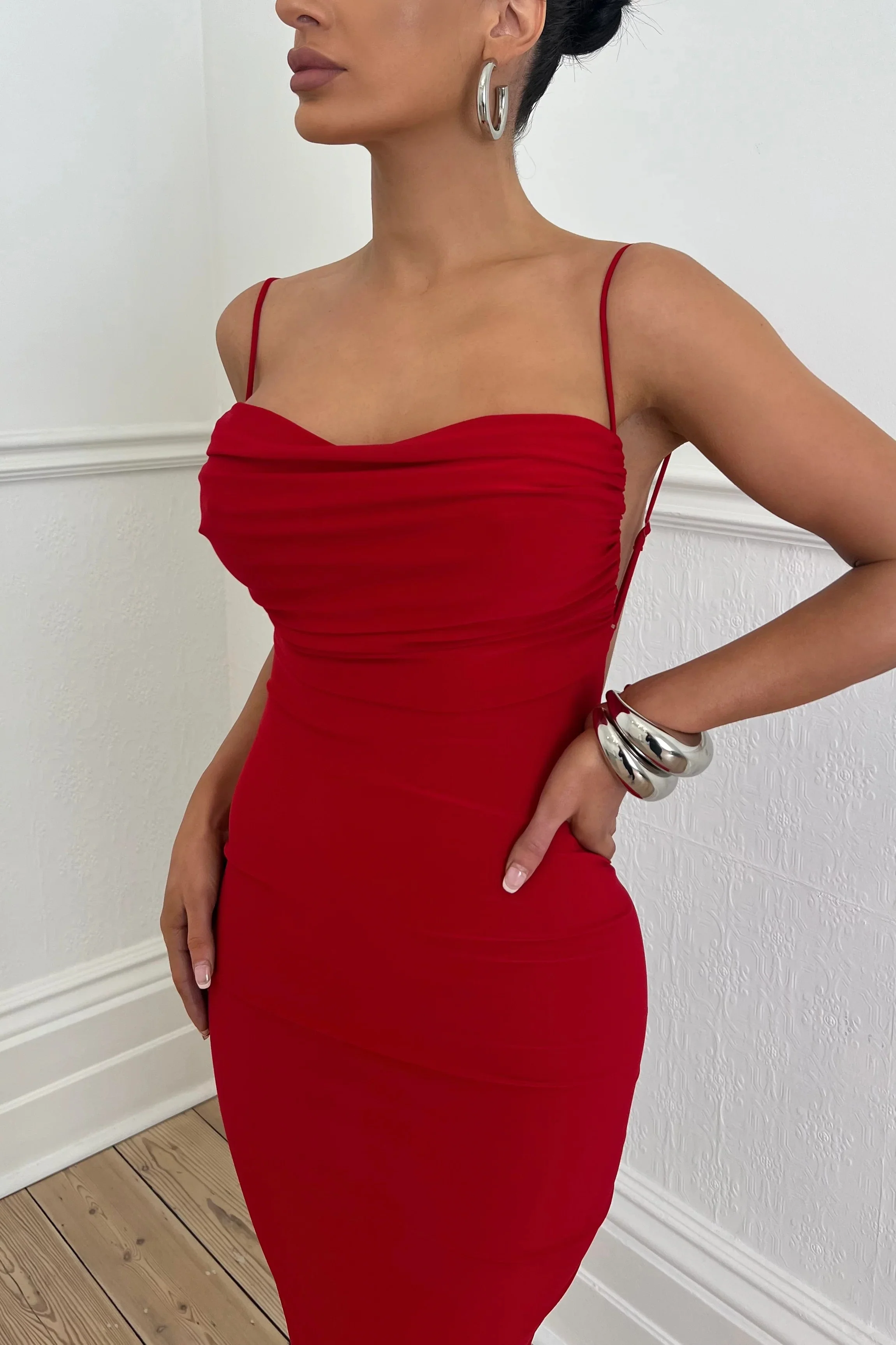 Celina Dress - Red - Image 3