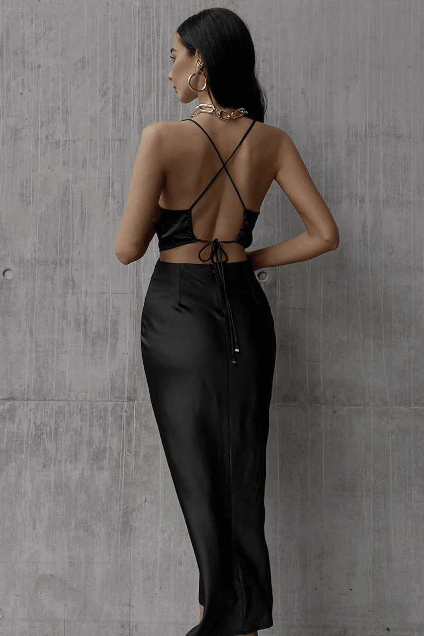 Charissa Slip Dress - Black - Image 2