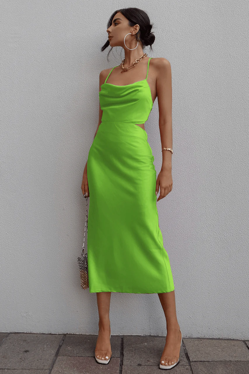 Charissa Slip Dress - Lime - Image 5