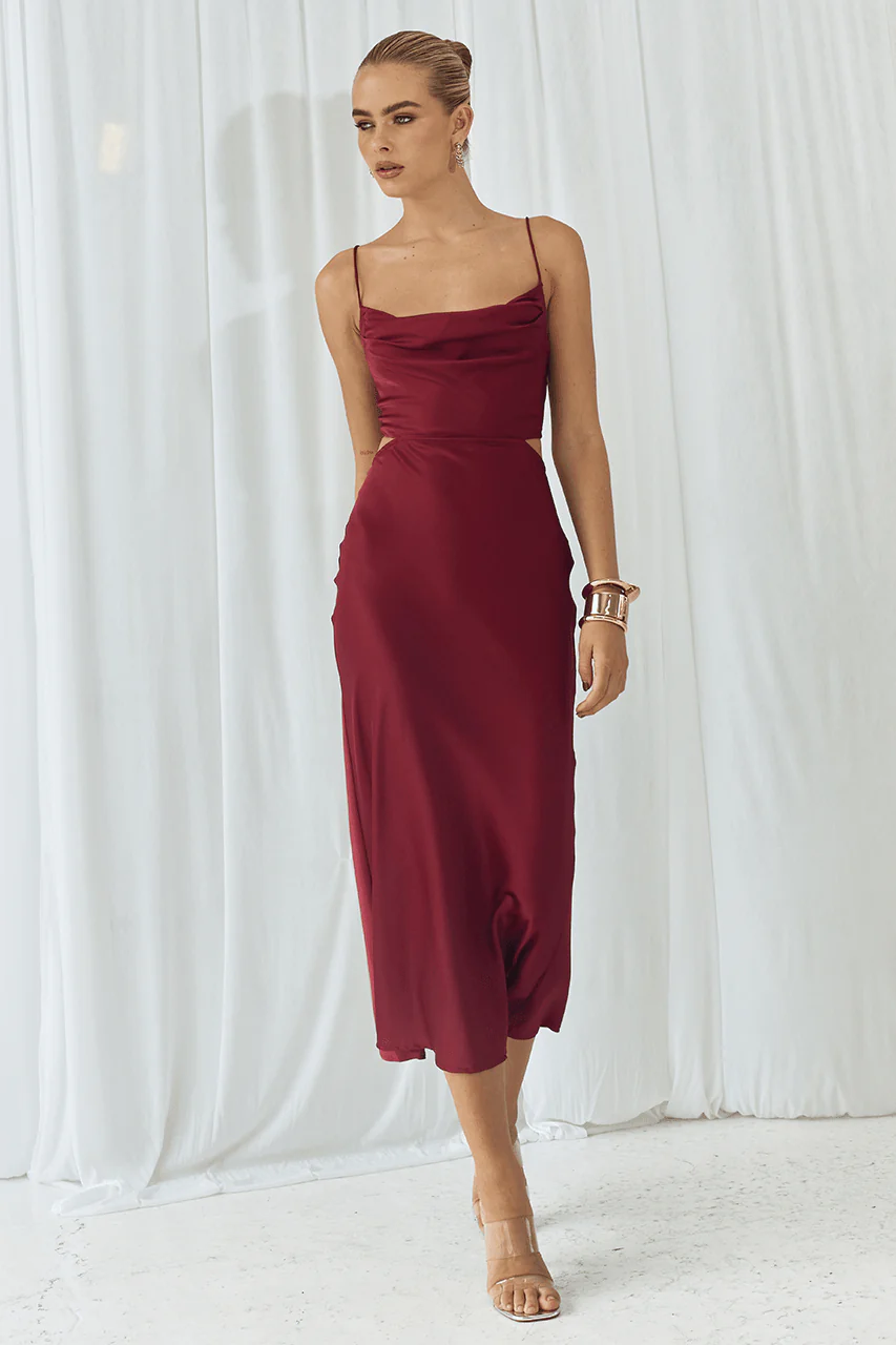 Charissa Slip Dress - Wine - Image 2