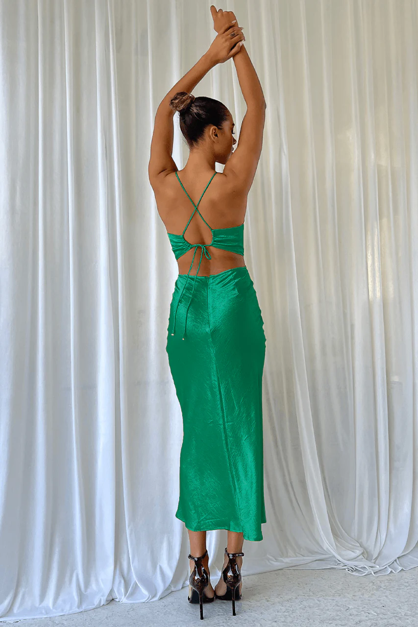 Chay Slip Dress - Emerald - Image 2