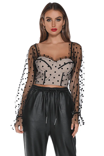 Chloe Top - Black Spot - Image 5