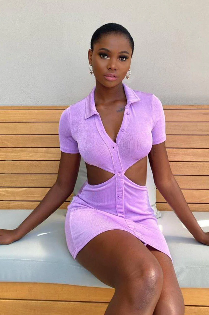 Claudia Mini Dress - Lilac - Image 2