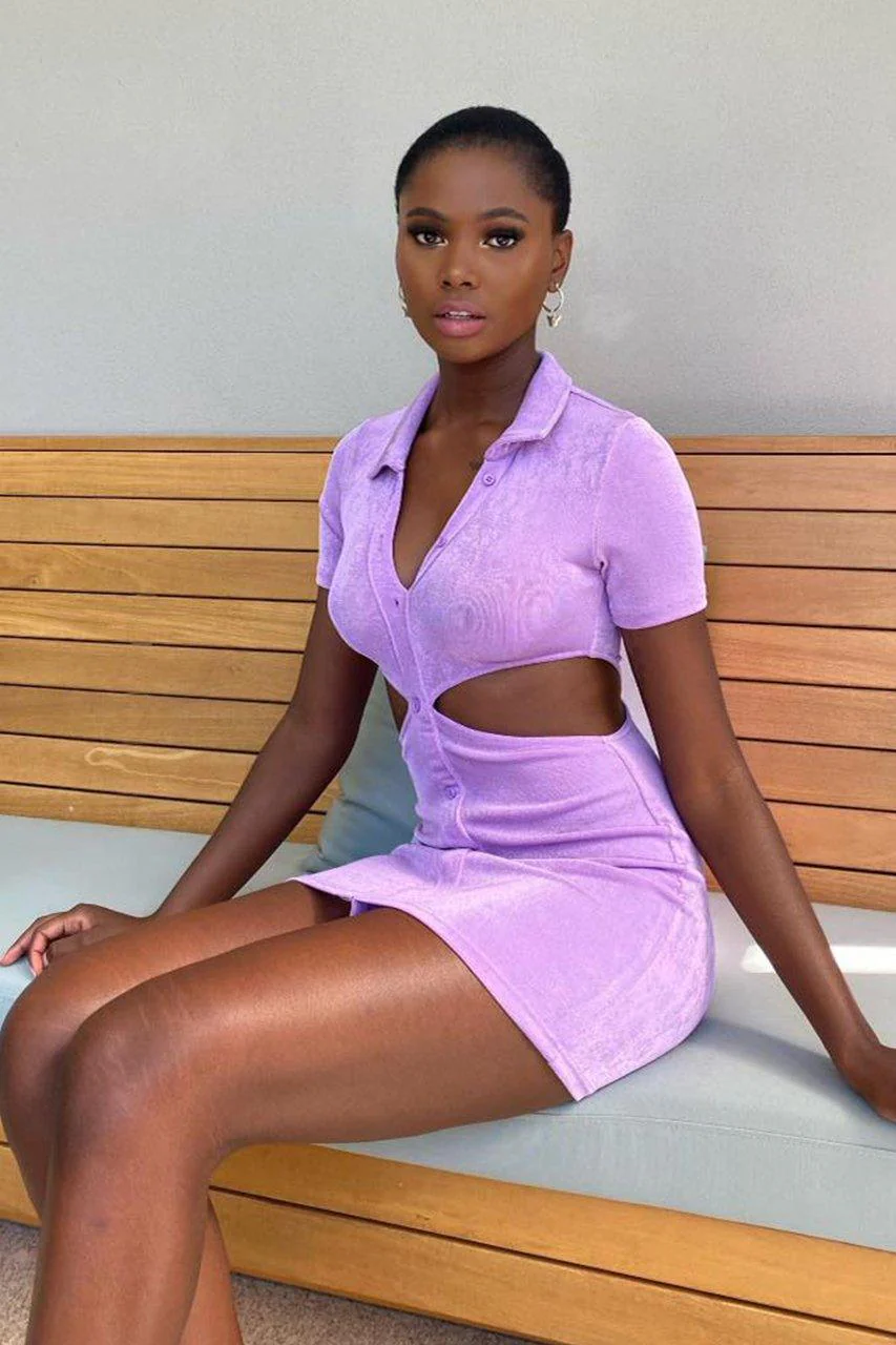 Claudia Mini Dress - Lilac - Image 4