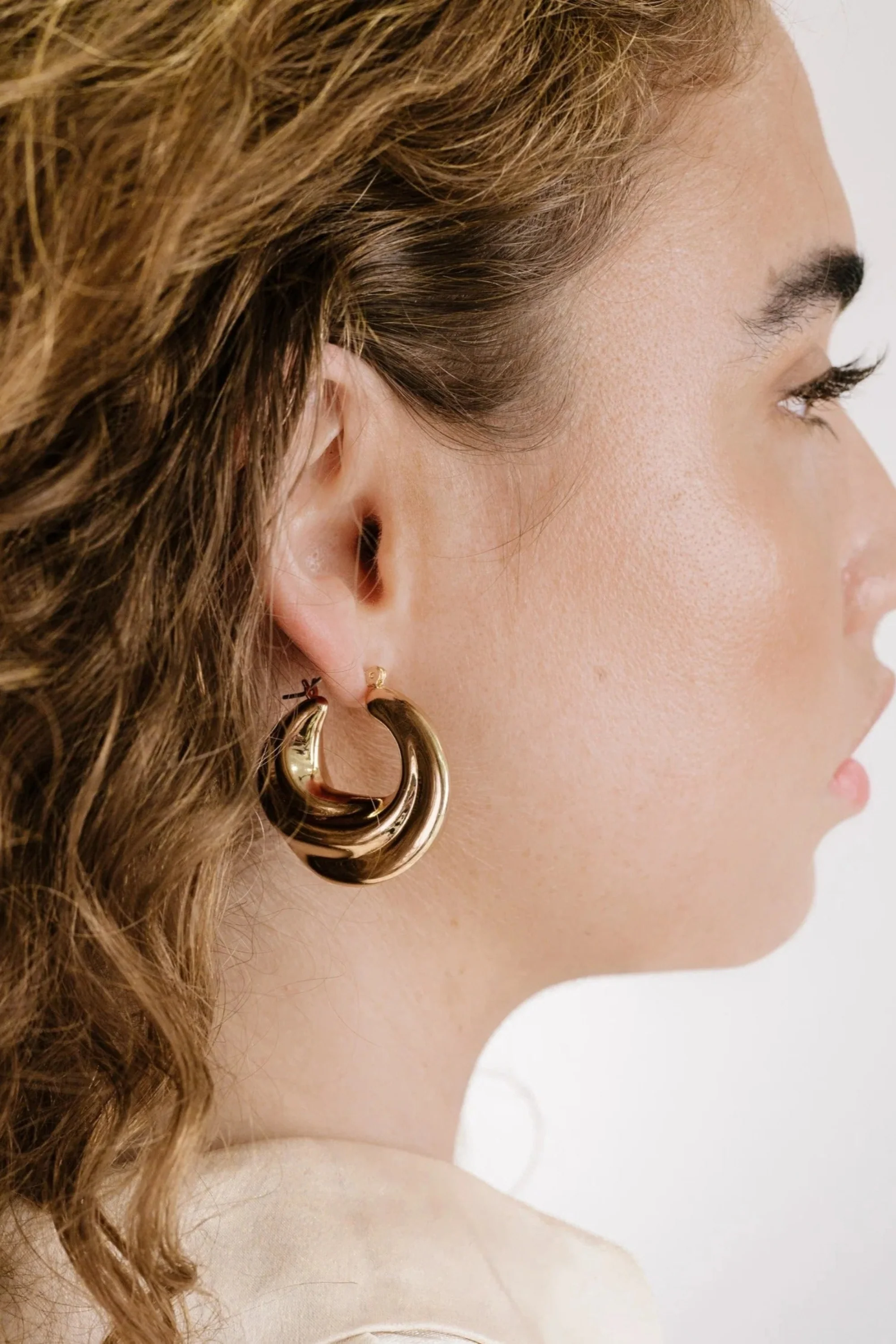 Crescent Swirl Hoop Earrings - Image 3