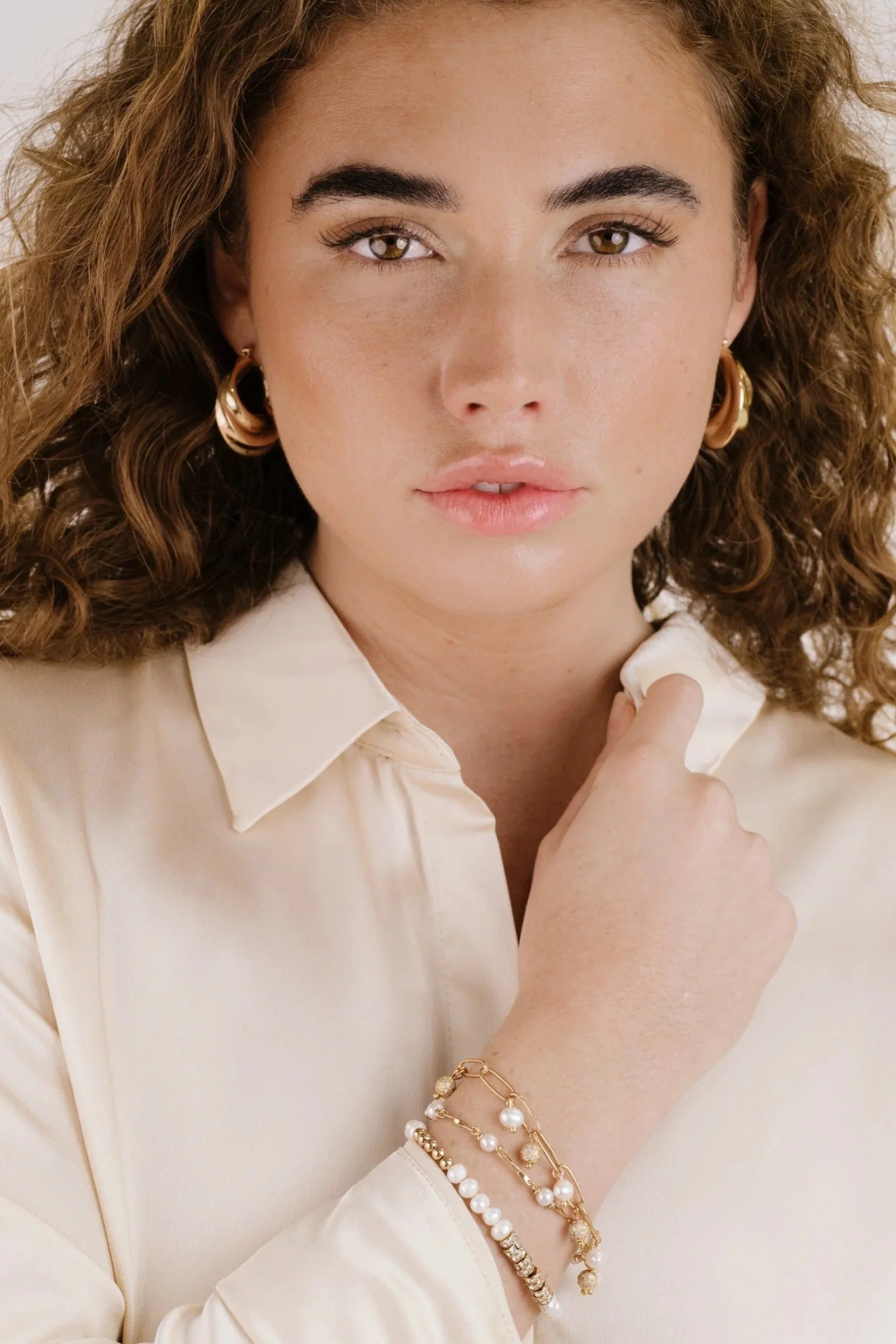 Crescent Swirl Hoop Earrings - Image 5