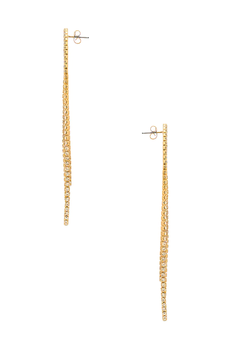 Crystal Drape Fringe Earrings - Gold - Image 3