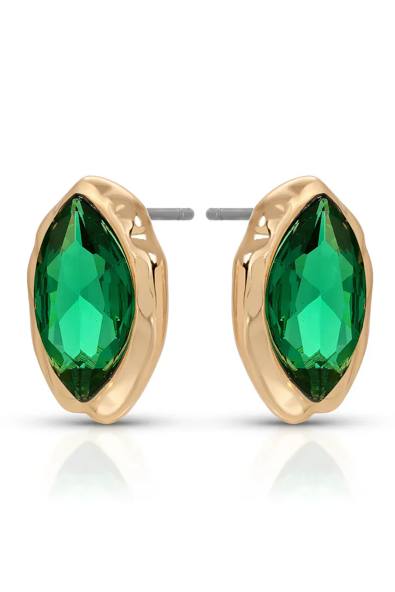 Crystal Luxe Mini Studs - Emerald - Image 3