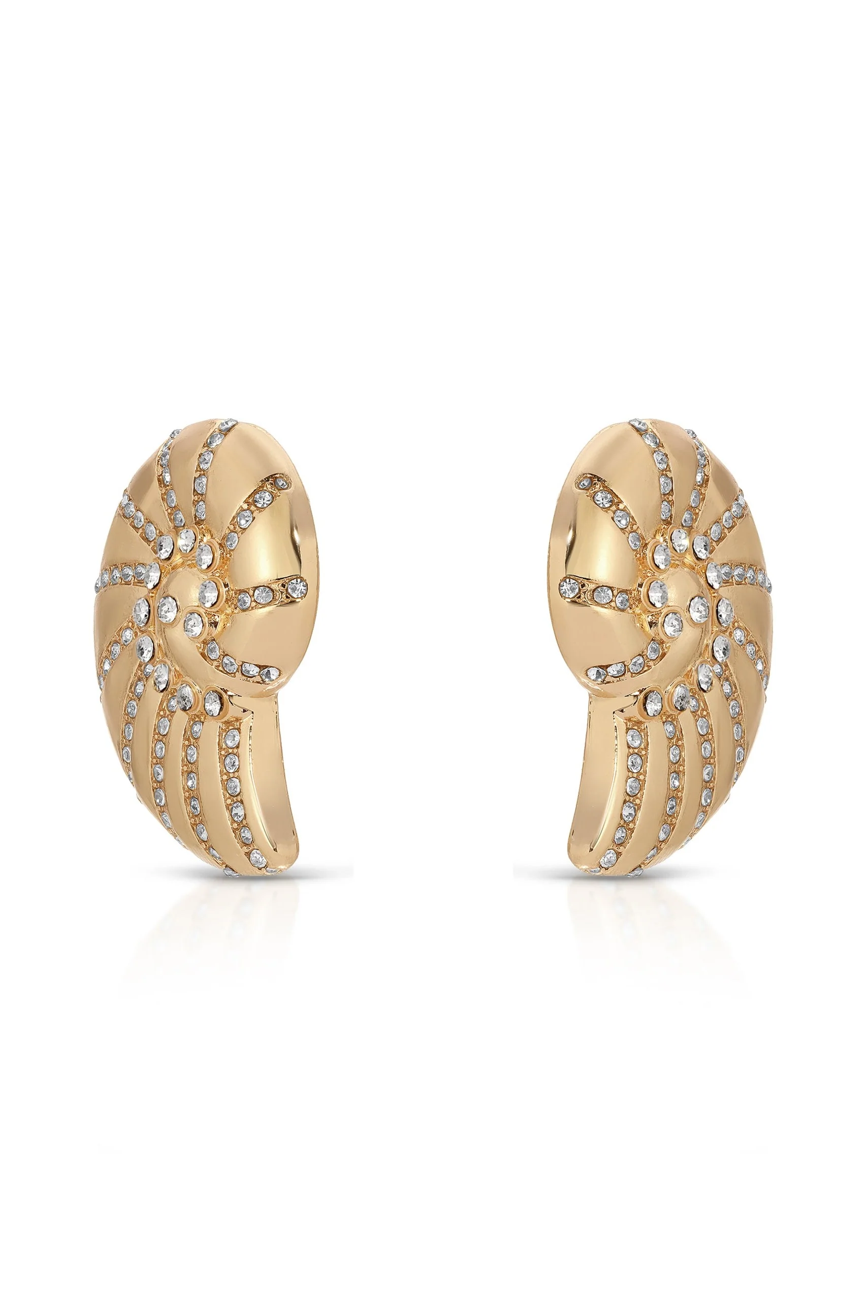 Crystal Shell Earrings - 18k Gold Plated - Image 4