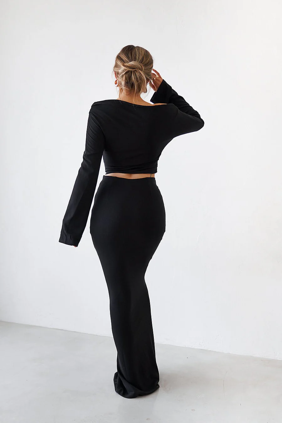 Cupro Maxi Skirt - Black - Image 2