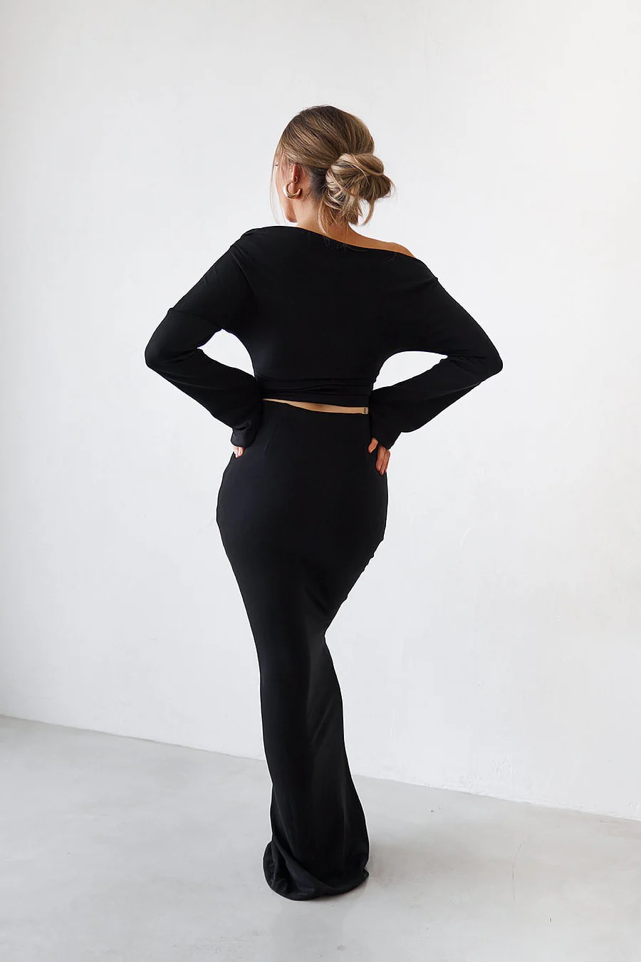 Cupro Maxi Skirt - Black - Image 5