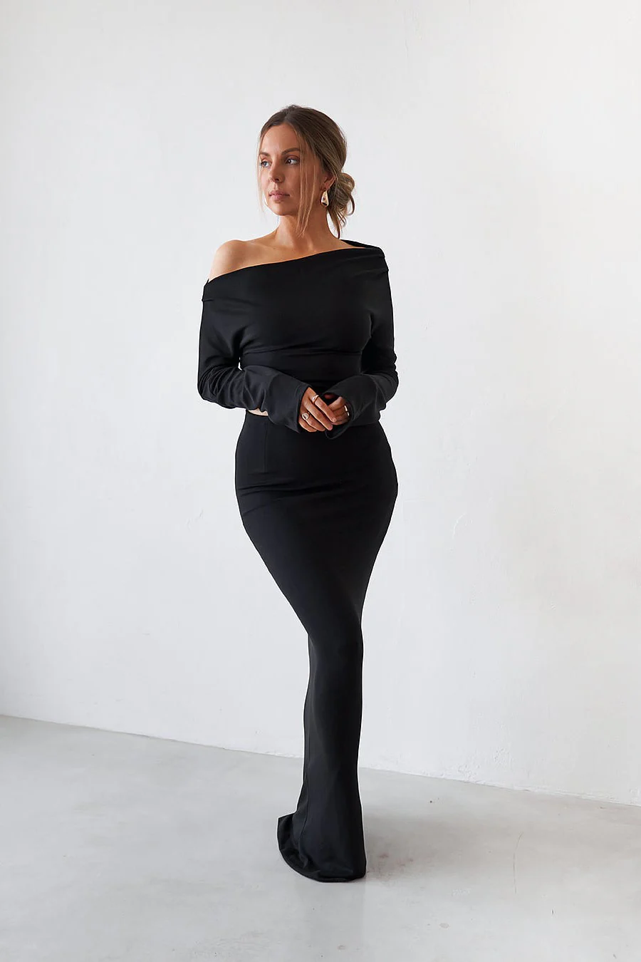 Cupro Maxi Skirt - Black - Image 6