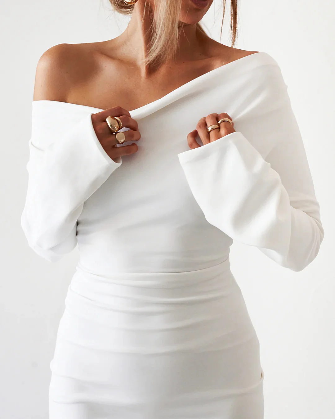 Cupro Mini Dress - White - Image 10