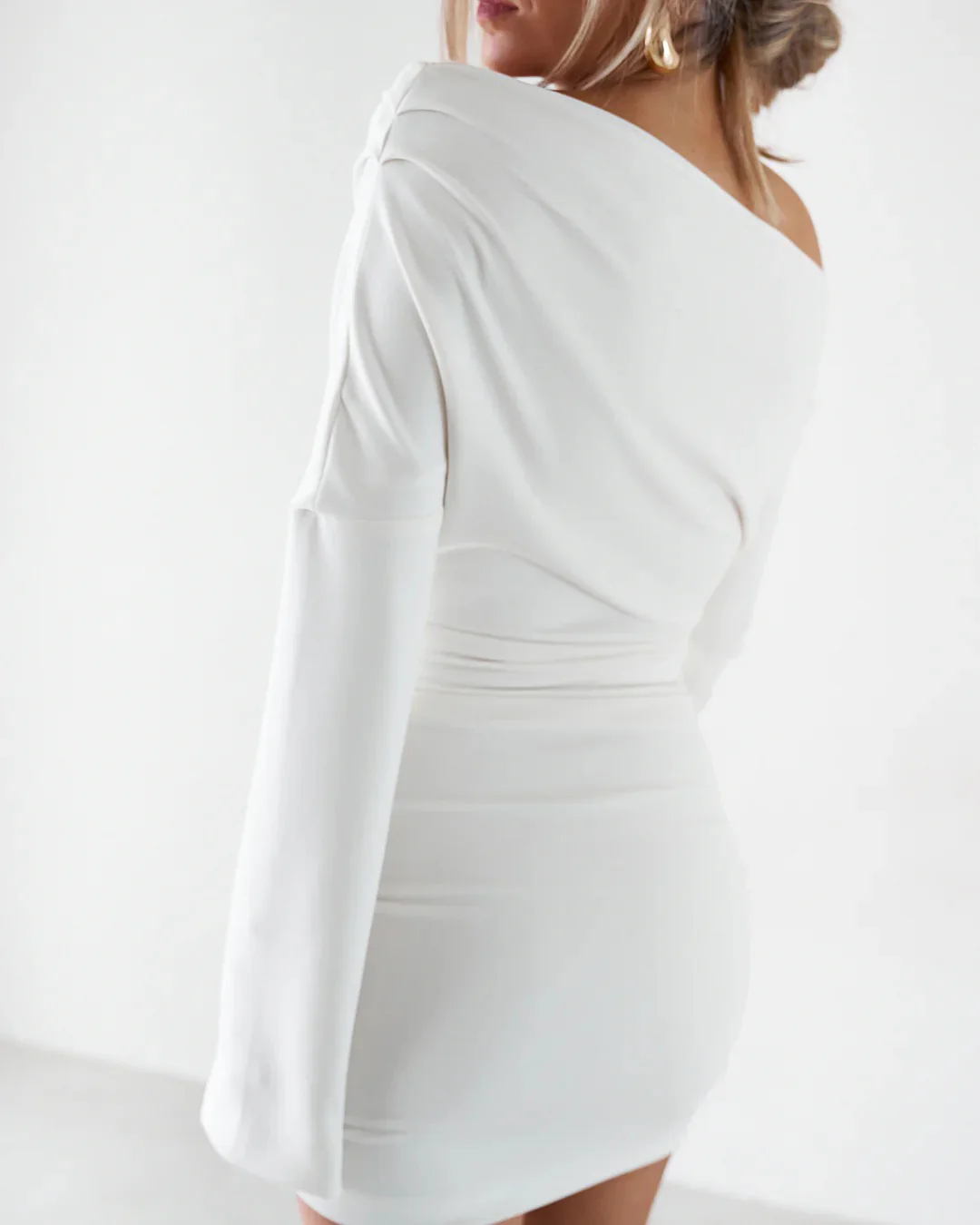 Cupro Mini Dress - White - Image 2