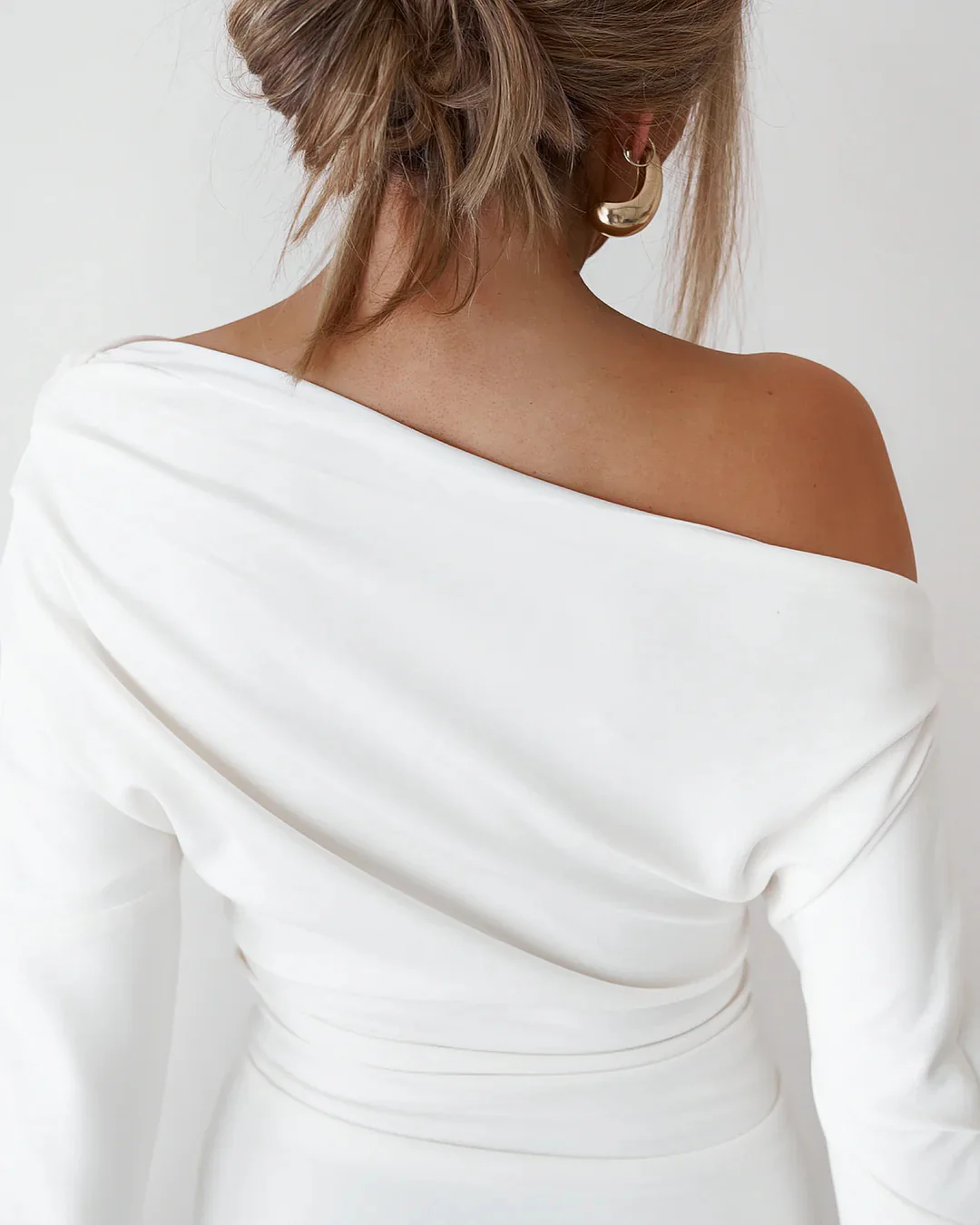 Cupro Mini Dress - White - Image 6
