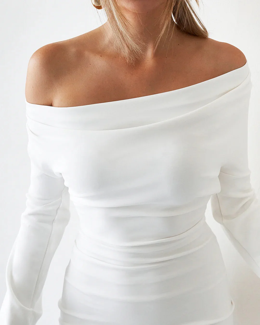 Cupro Mini Dress - White - Image 9