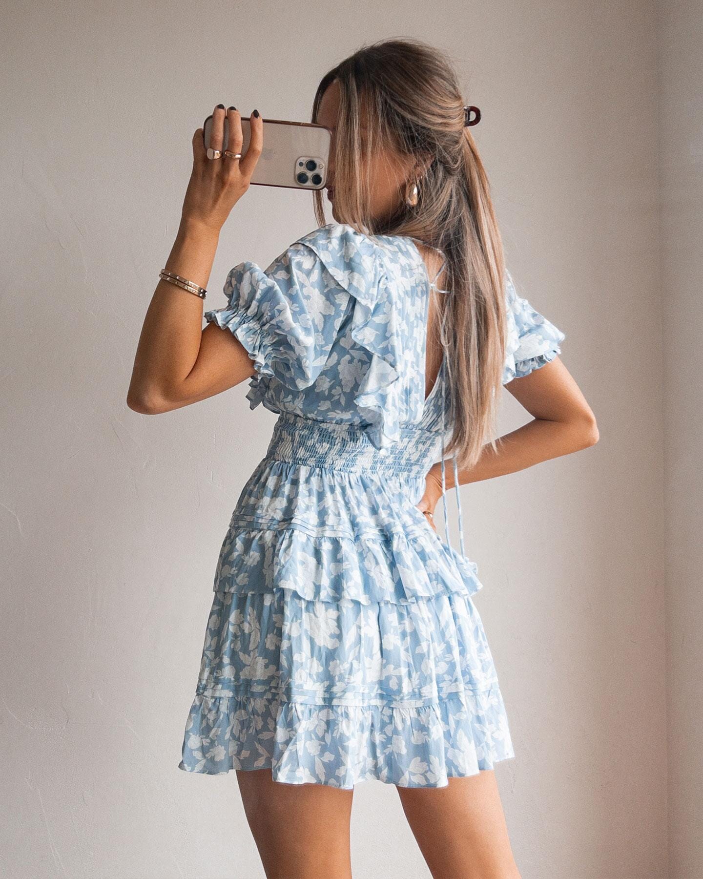 Dalia Dress - Blue Floral - Image 7