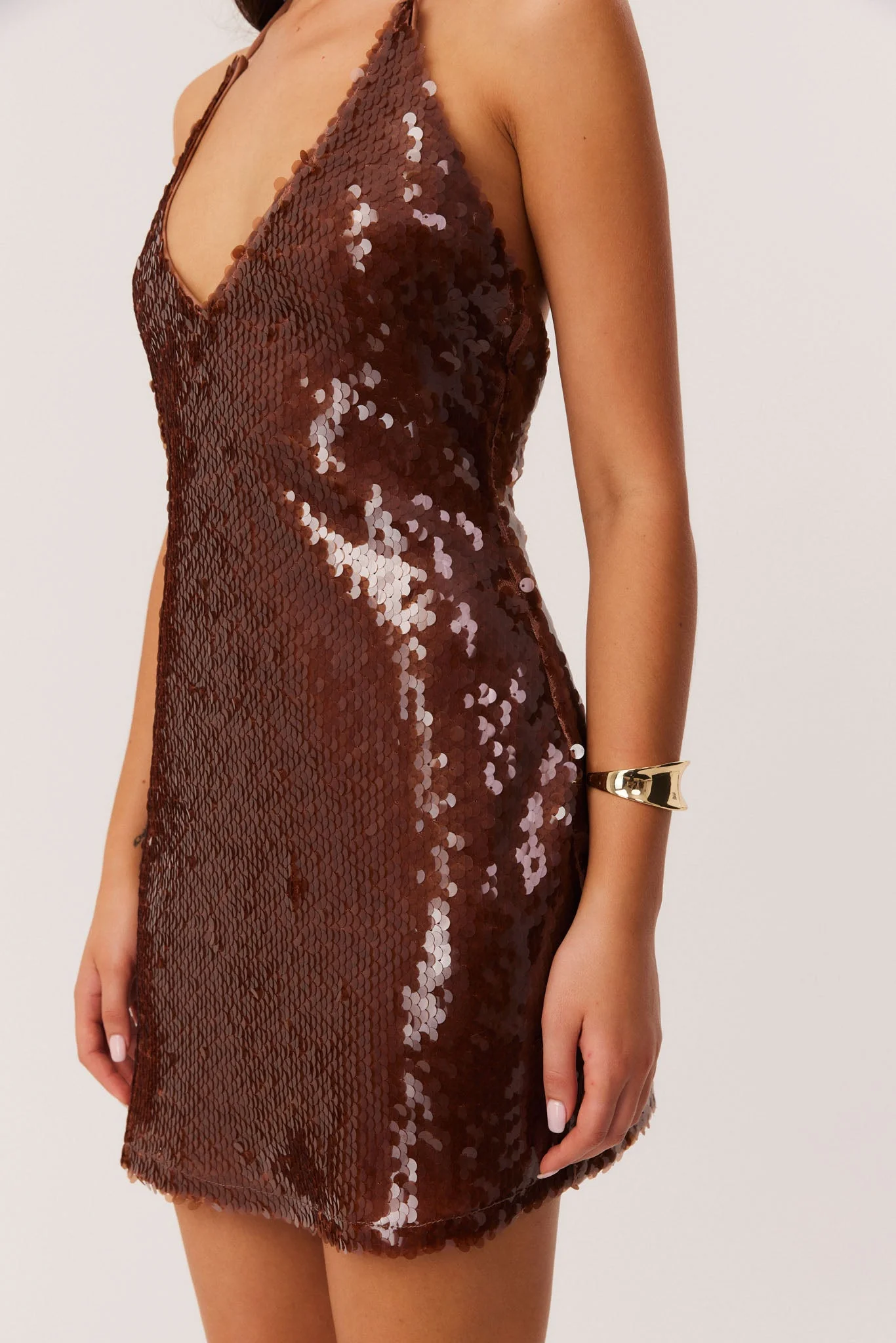 Dalina Mini Dress - Mocha - Image 6