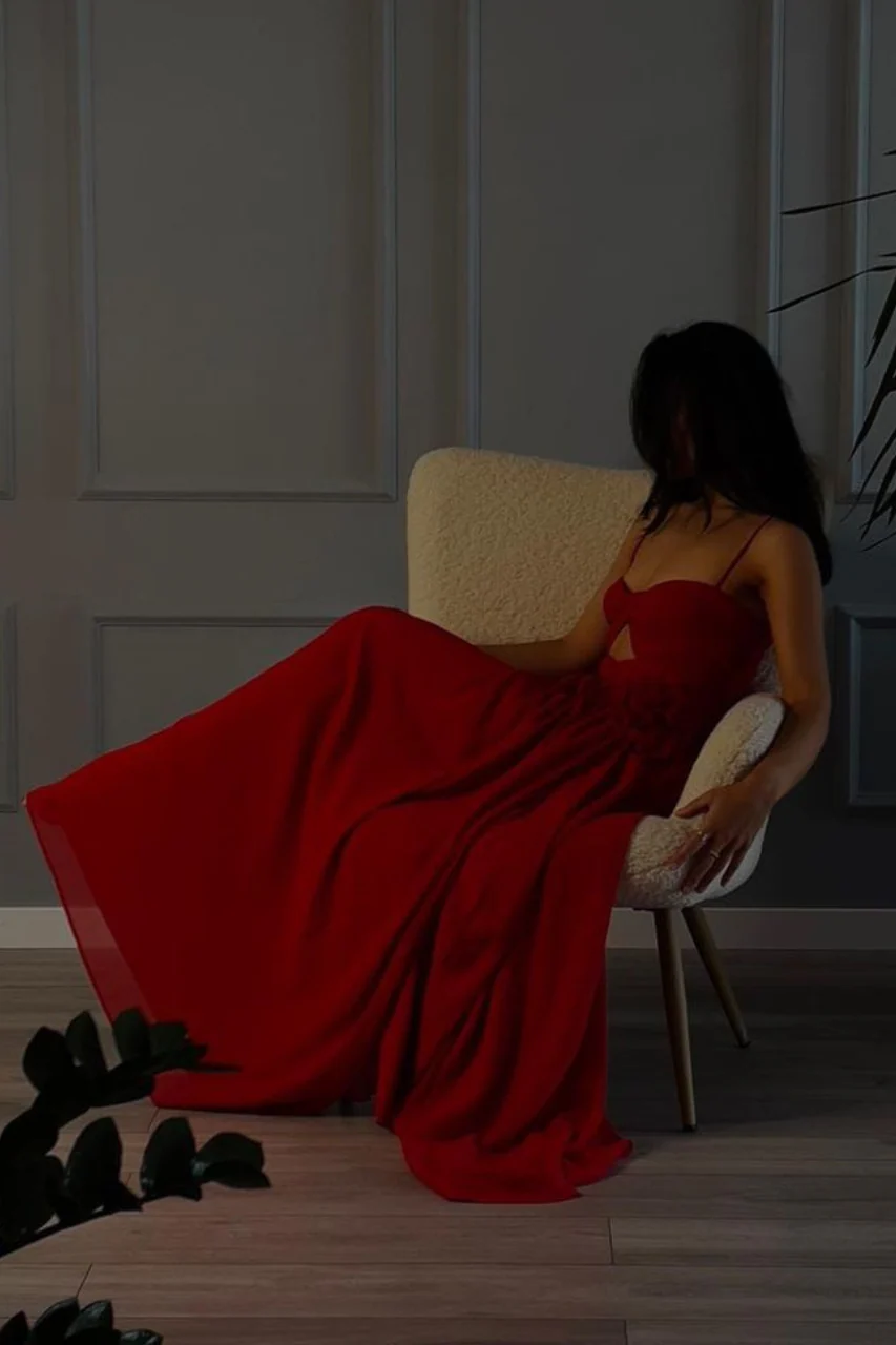 Danika Maxi Dress - Red - Image 5