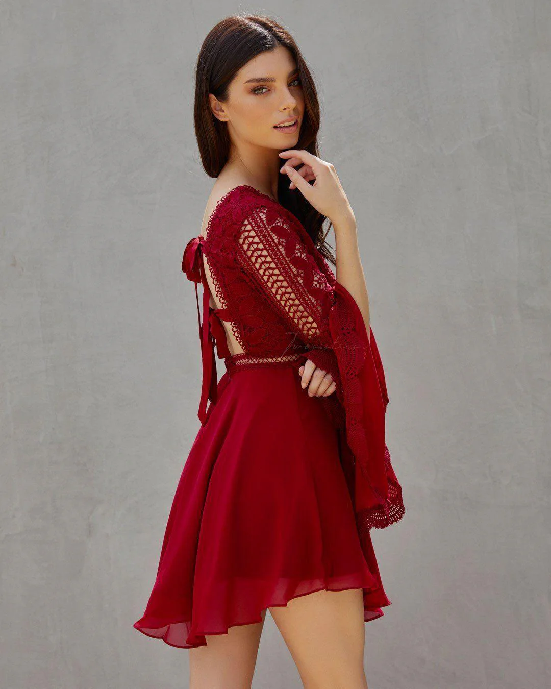 Darcy Dress - Red - Image 2