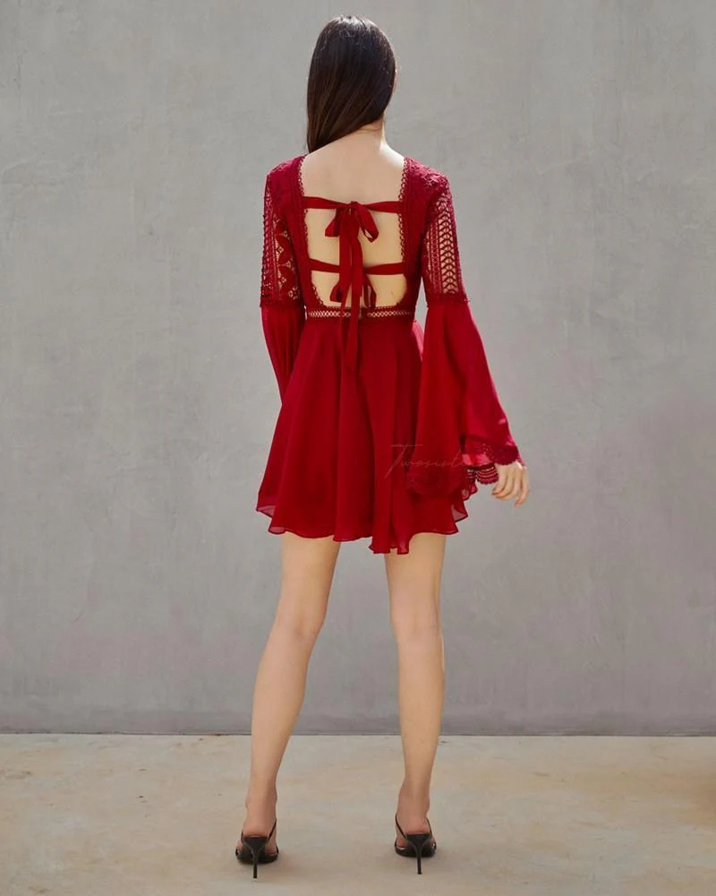 Darcy Dress - Red - Image 4