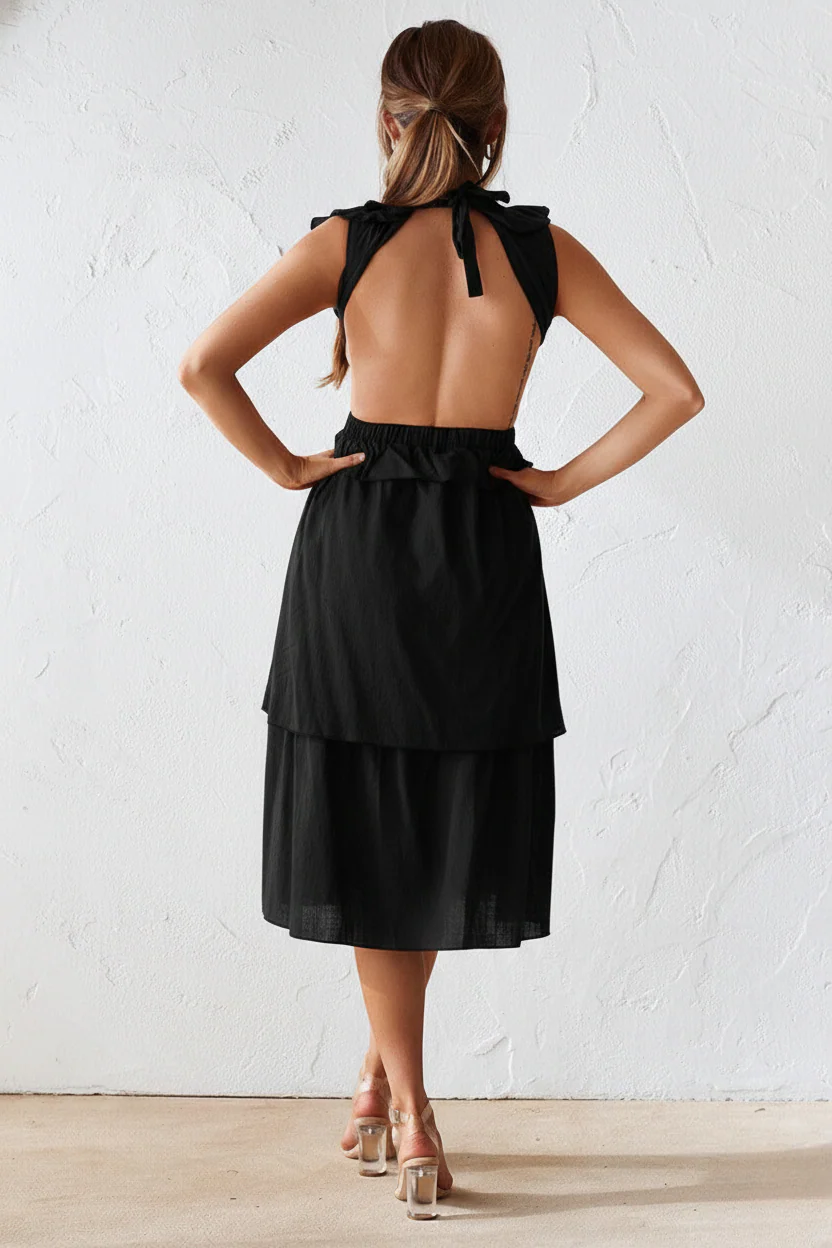 Darina Midi Dress - Black - Image 3