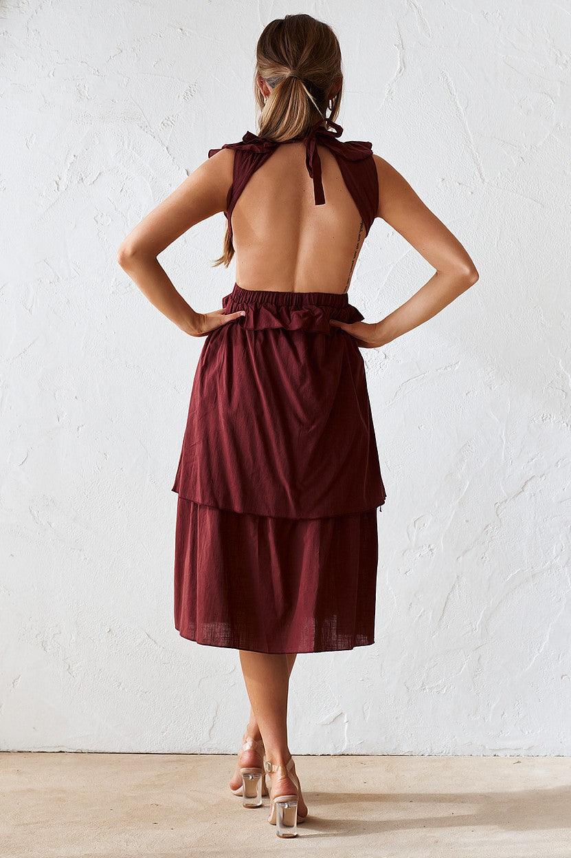 Darina Midi Dress - Burgundy - Image 2