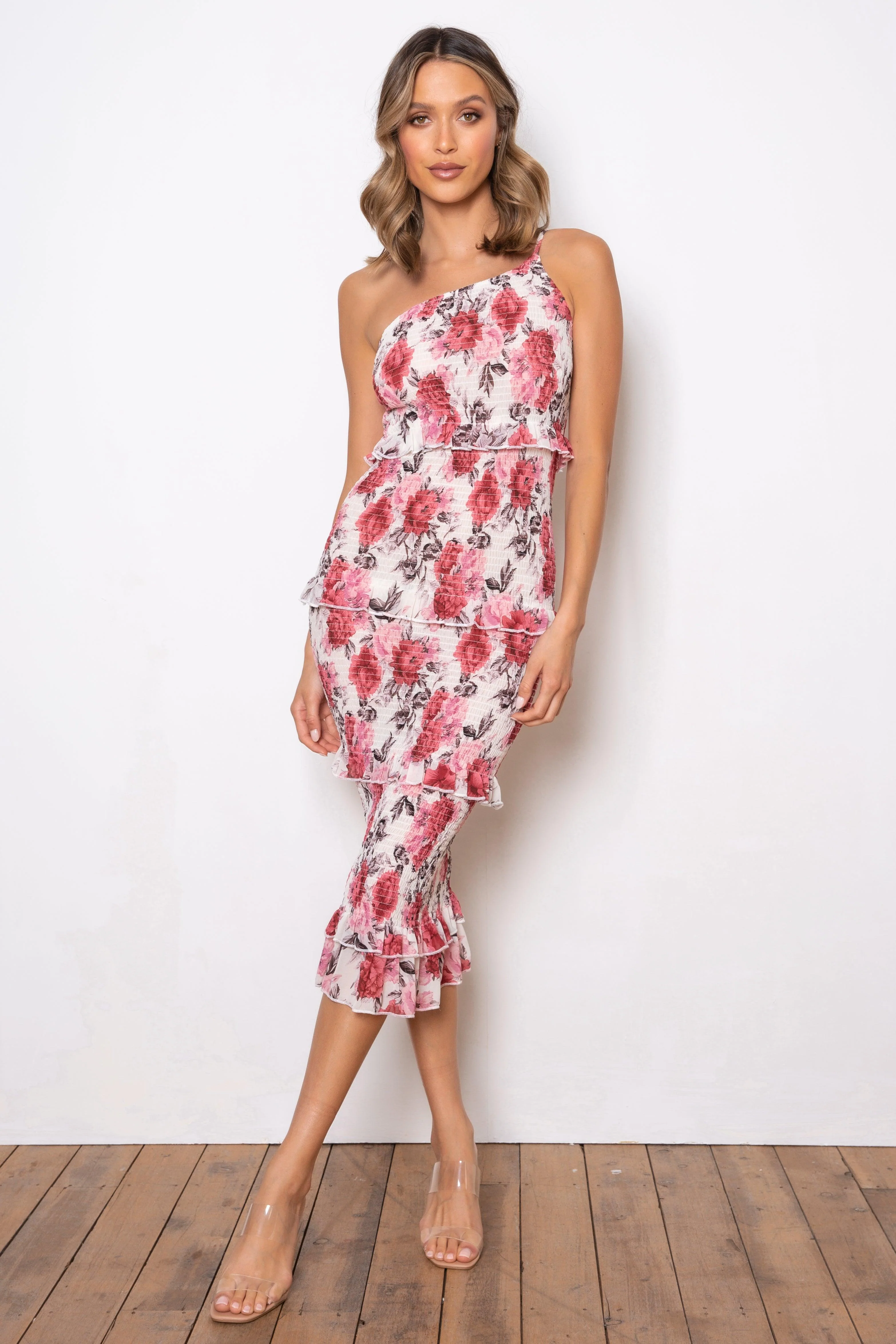 Dark Rose Dress - Cream Floral - Image 3