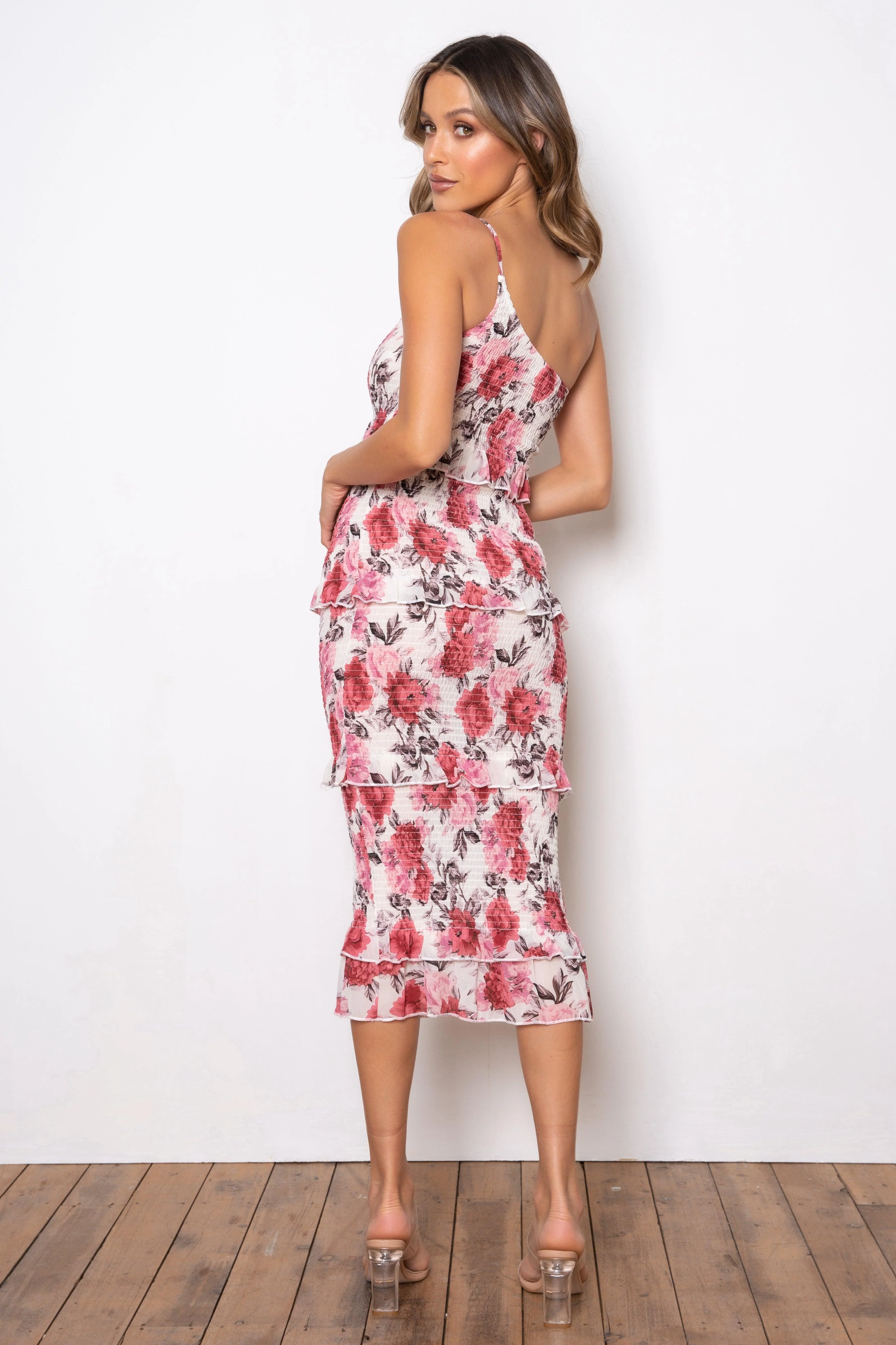 Dark Rose Dress - Cream Floral - Image 4