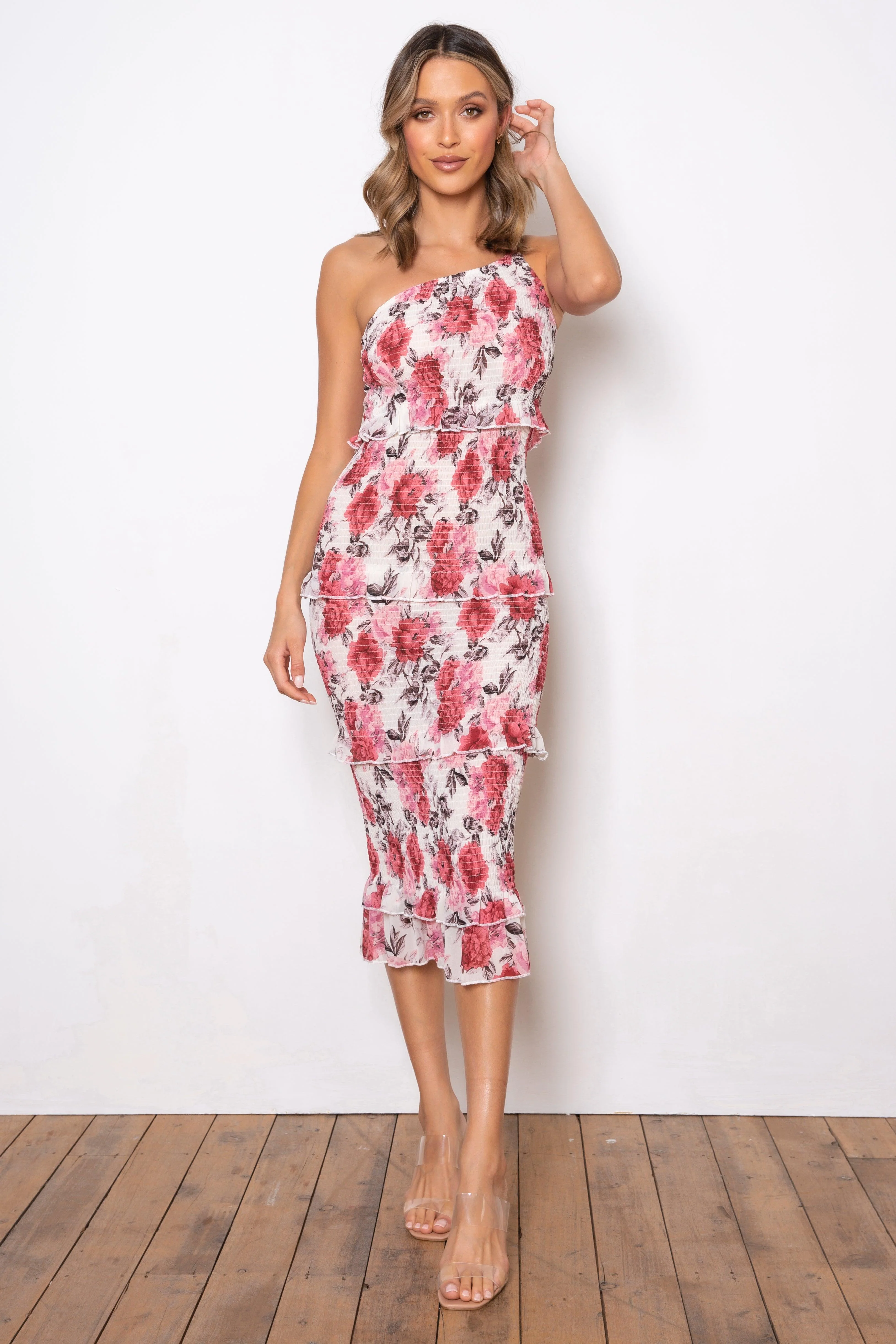 Dark Rose Dress - Cream Floral - Image 7
