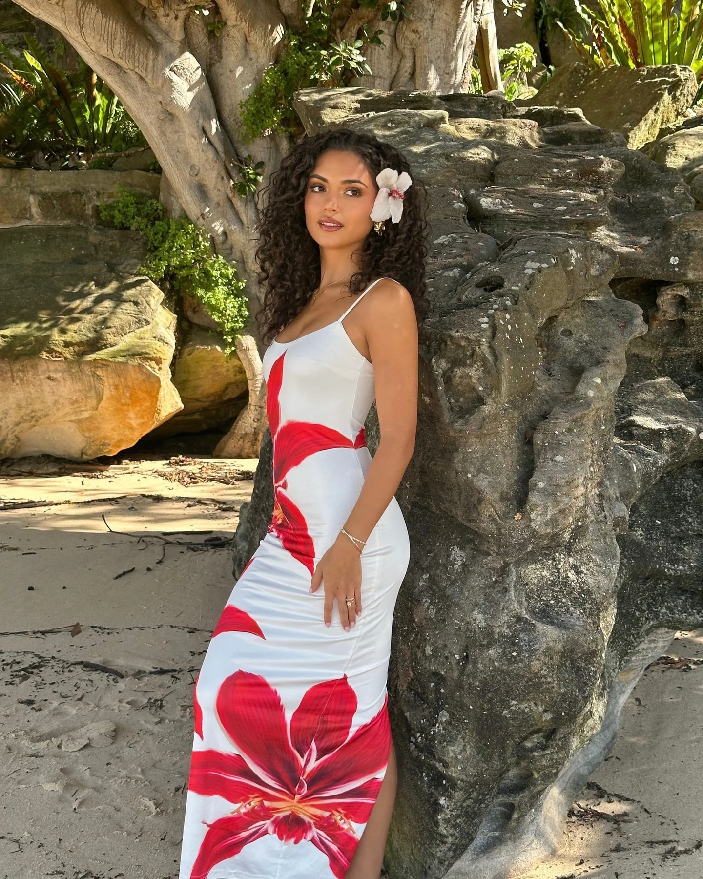 Deia Midi Dress - Crimson Lily - Image 6