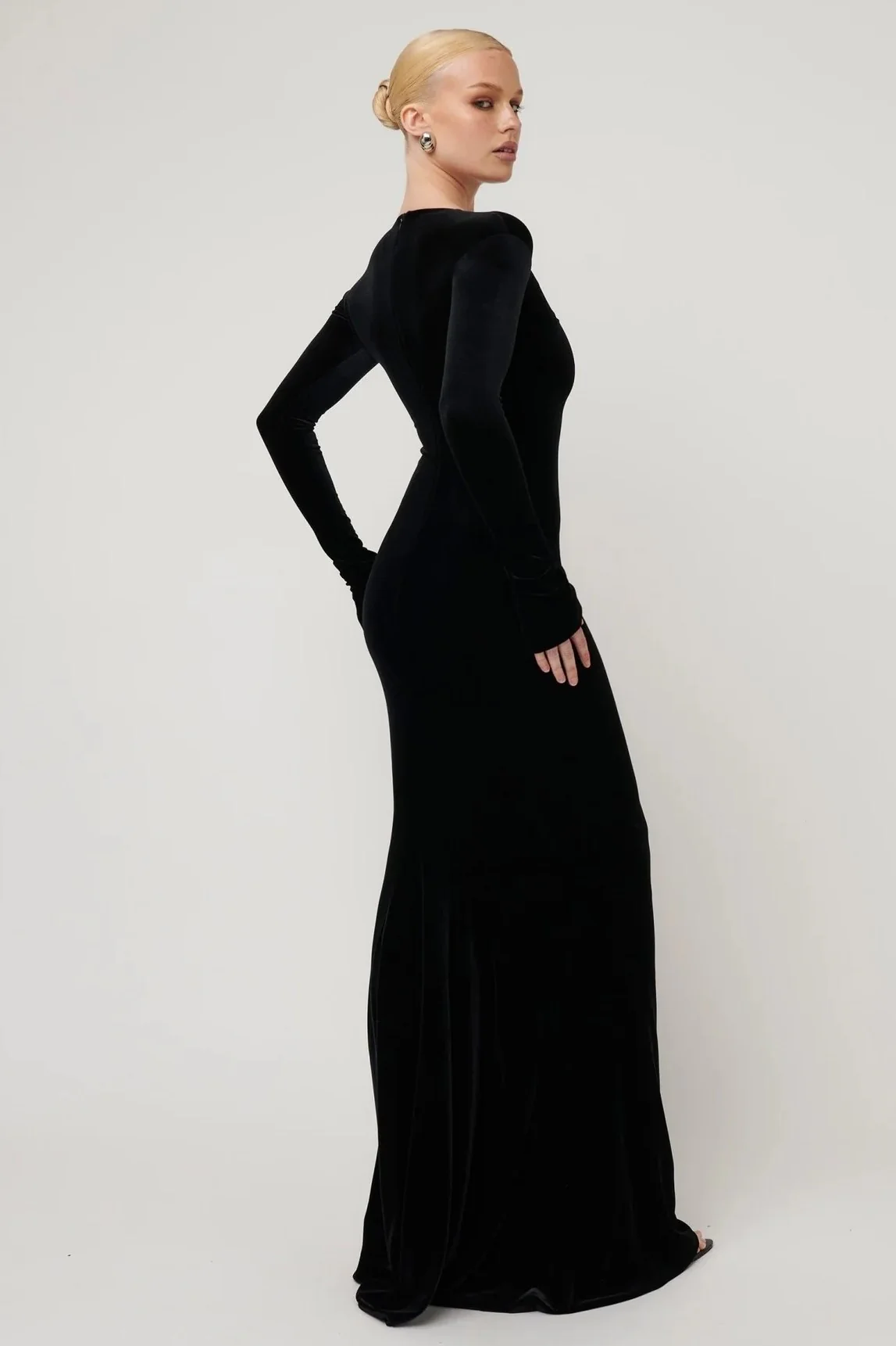 Delphine Maxi Dress - Black Velvet - Image 2