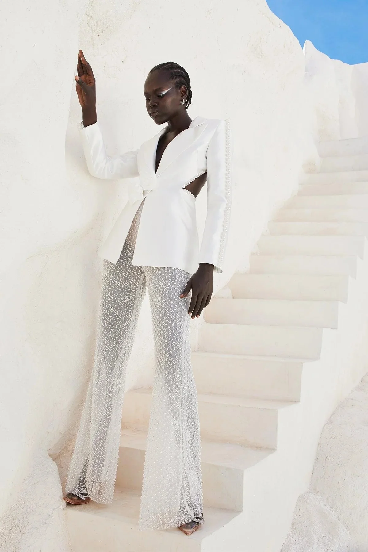 Denise Beaded Pants - Pearl - Image 4