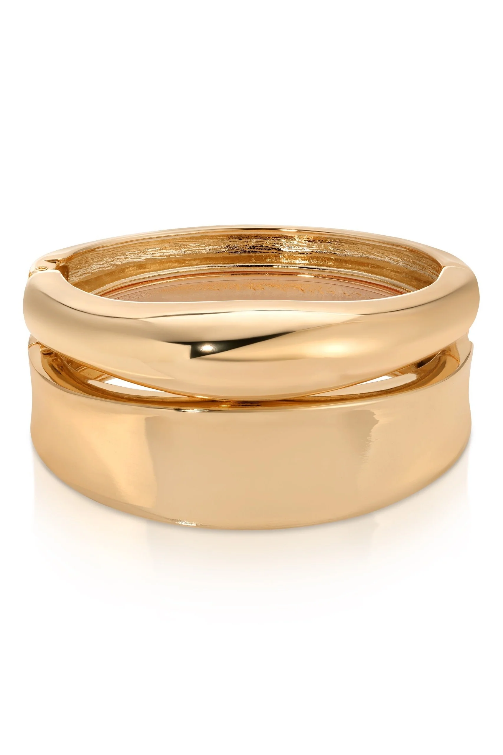 Thick Bangle Set - Gold - Image 3