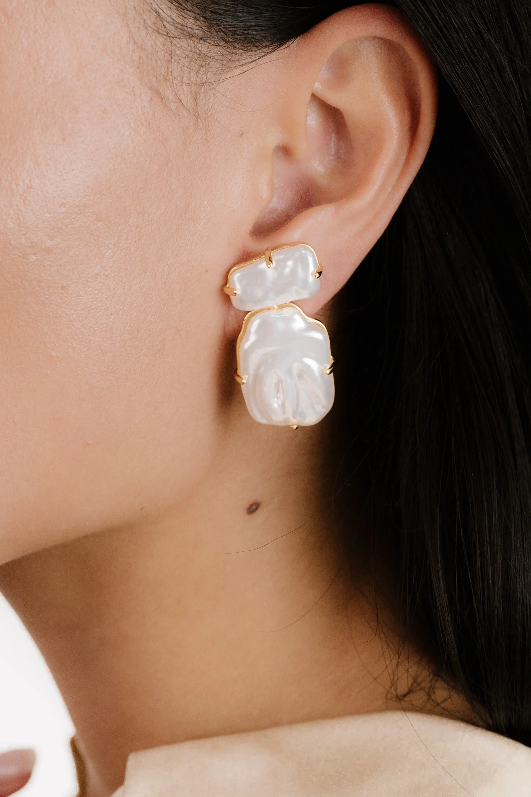 Double Pearl Earrings - Image 4