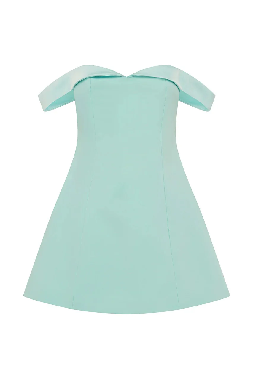 Ebony Mini Dress - Aqua - Image 4