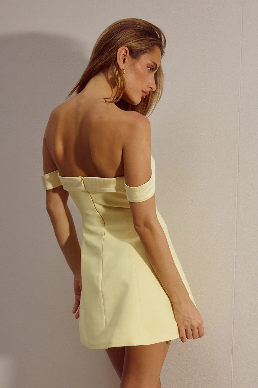 Ebony Mini Dress - Lemon - Image 2