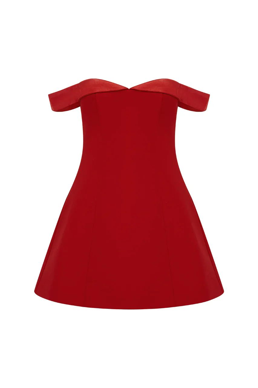 Ebony Mini Dress - Red - Image 3