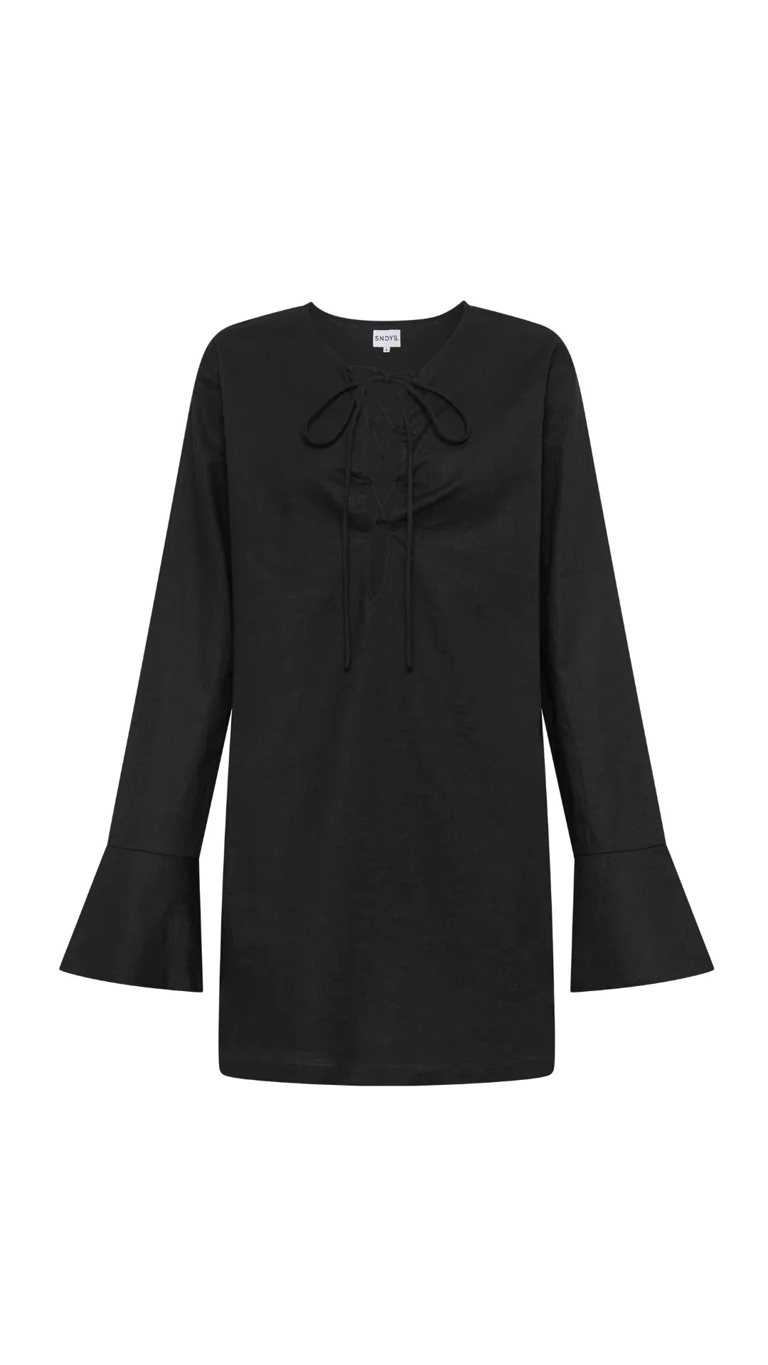 Elaine Lace Up Mini Dress - Black - Image 4